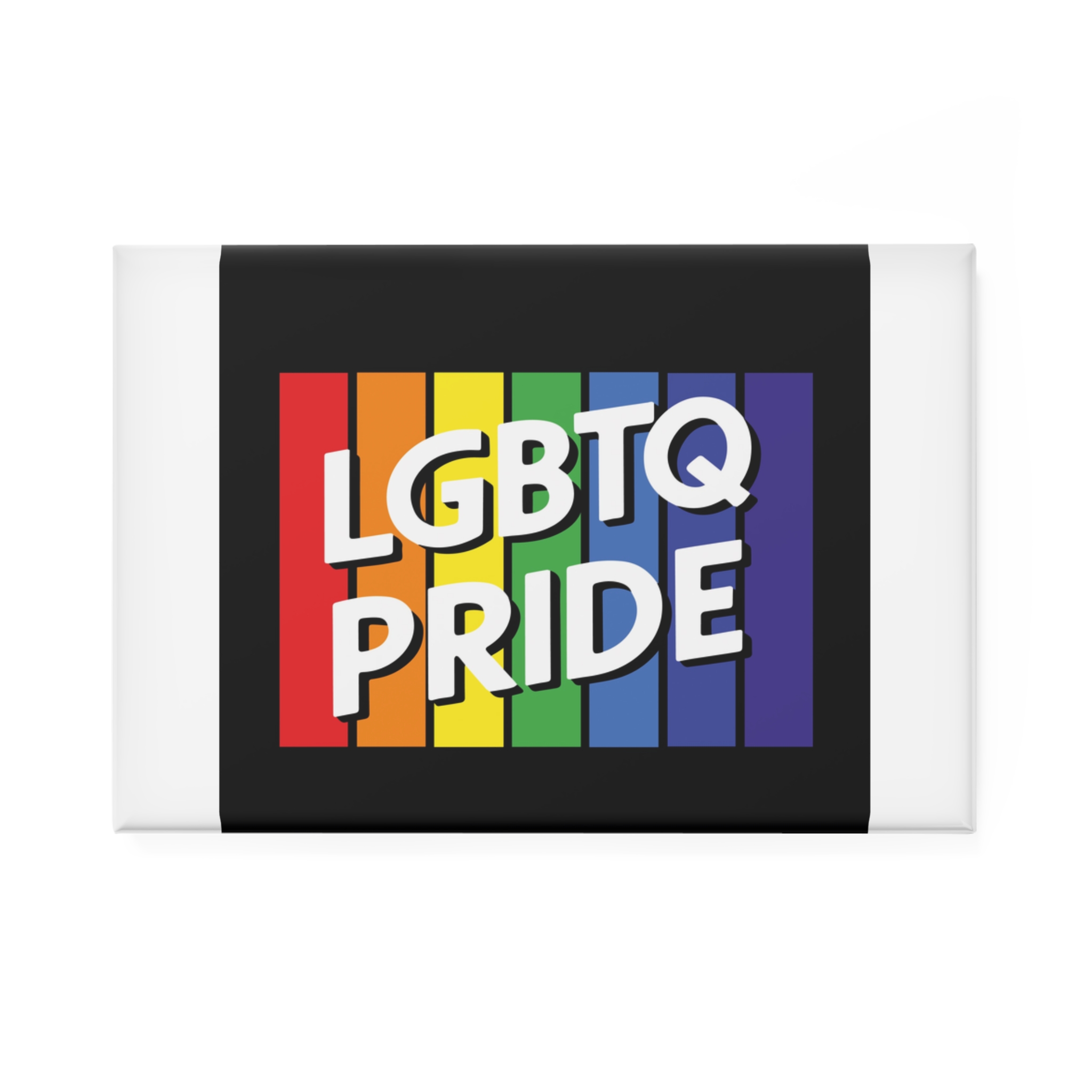 Rainbow Colored Sign That Says Rainbow Pride Pride Button Magnet Rectangle 1 And 10 Pcs - Image 5