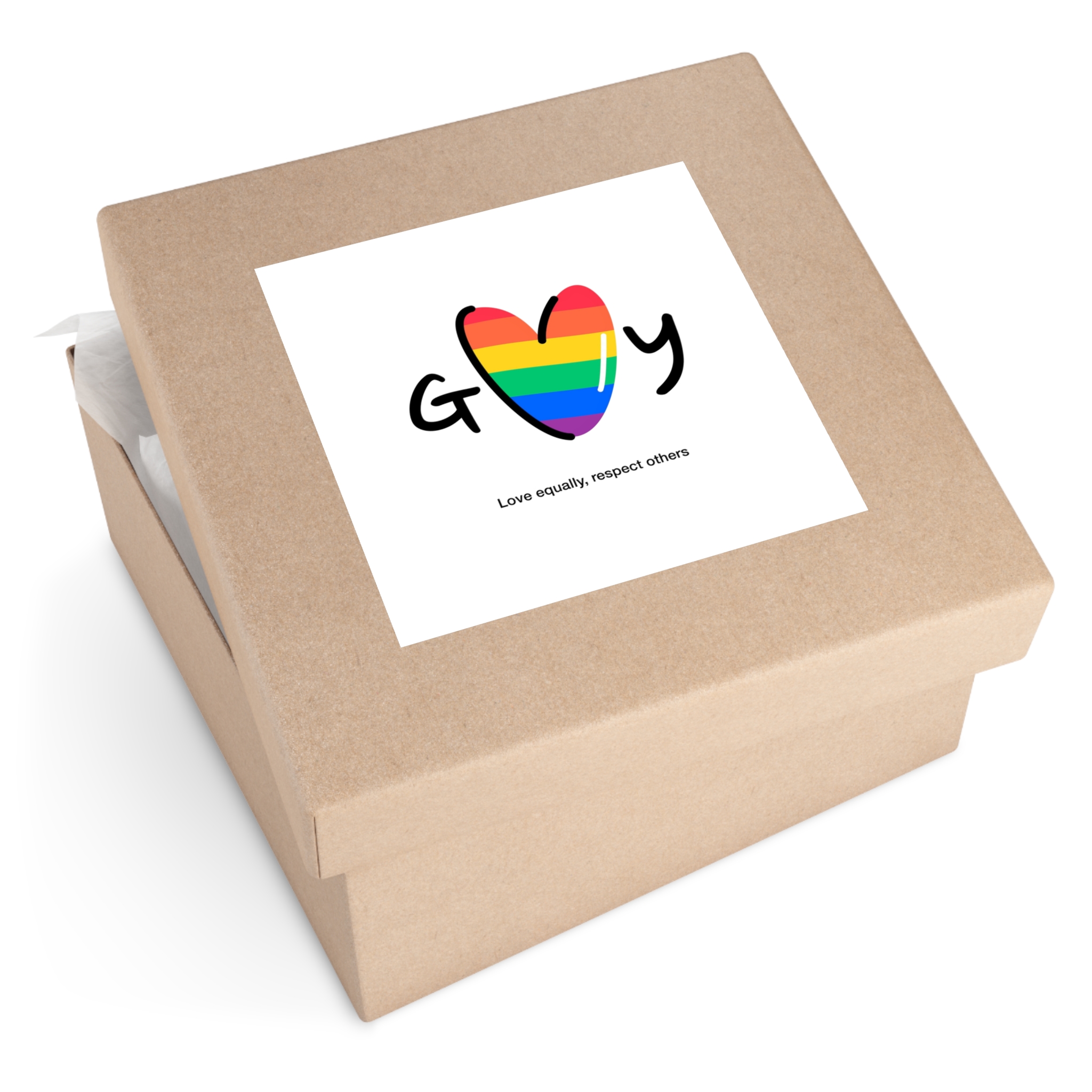 Love Letter Pride Rainbow Lettering Text Writing Pattern Freedom Love Heart Homo Colors Flag Parade Laminate Stickers Square - Image 51