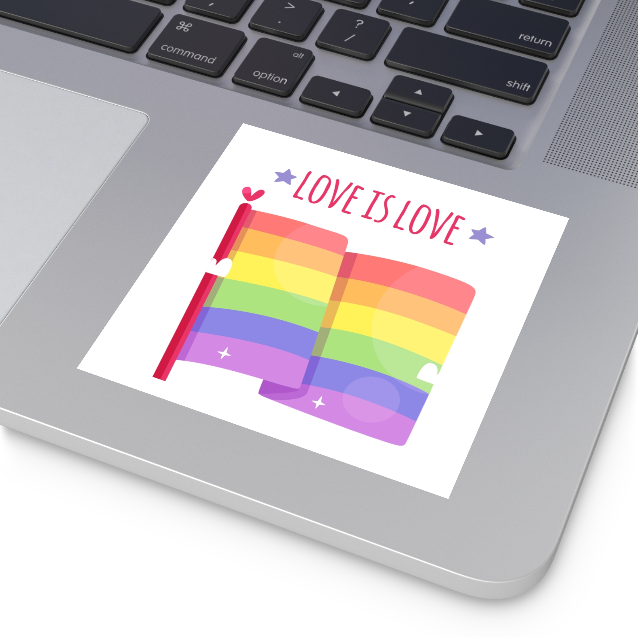 Pride Day Flag With Love Laminate Stickers Square - Image 23