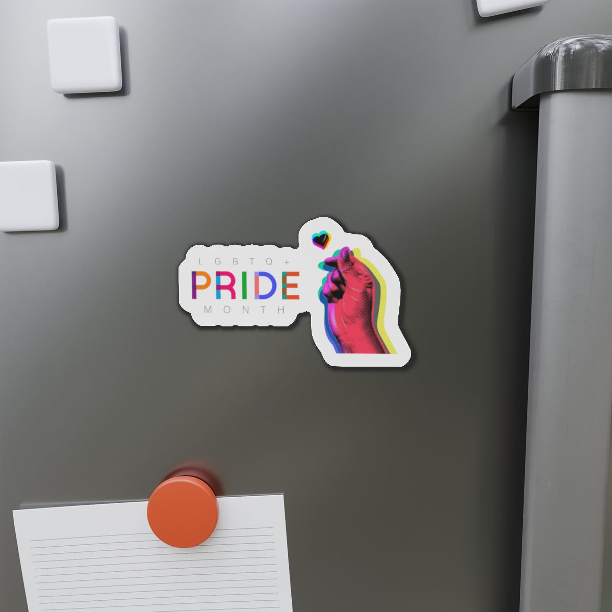 Pride Month Lgbtq Banner Gay Pride Month Rainbow Color Flat Design Hand Together Love Sign Typography Die Cut Magnets - Image 11