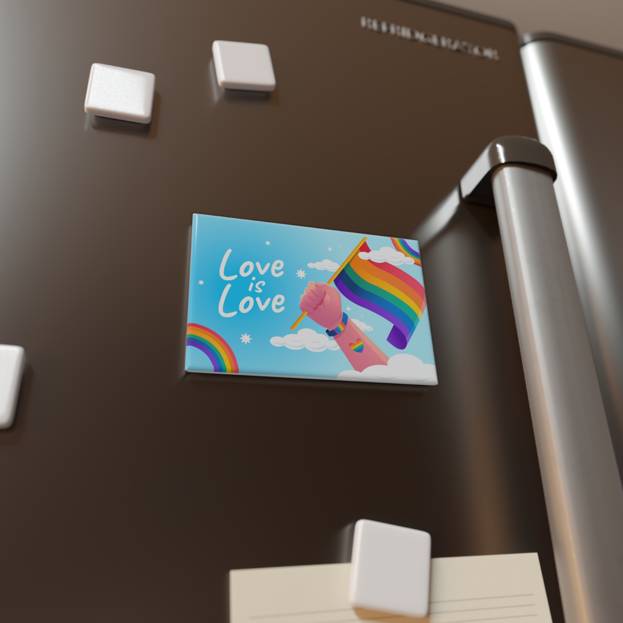 Gradient Background Pride Month Celebration Button Magnet Rectangle 1 And 10 Pcs - Image 4