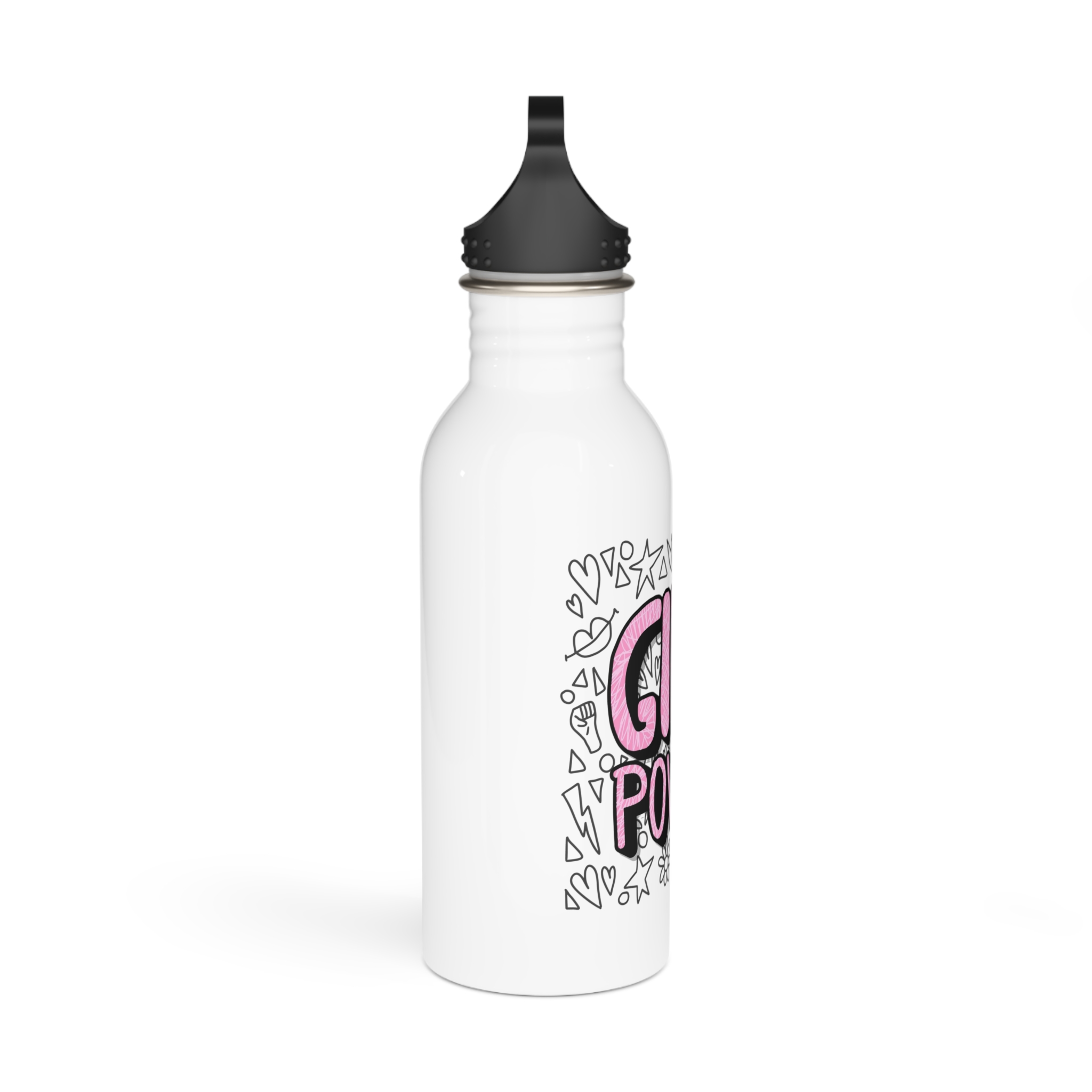 Girl Power Poster Vector Concept Illustration Stainless Steel Water Bottle - Image 2