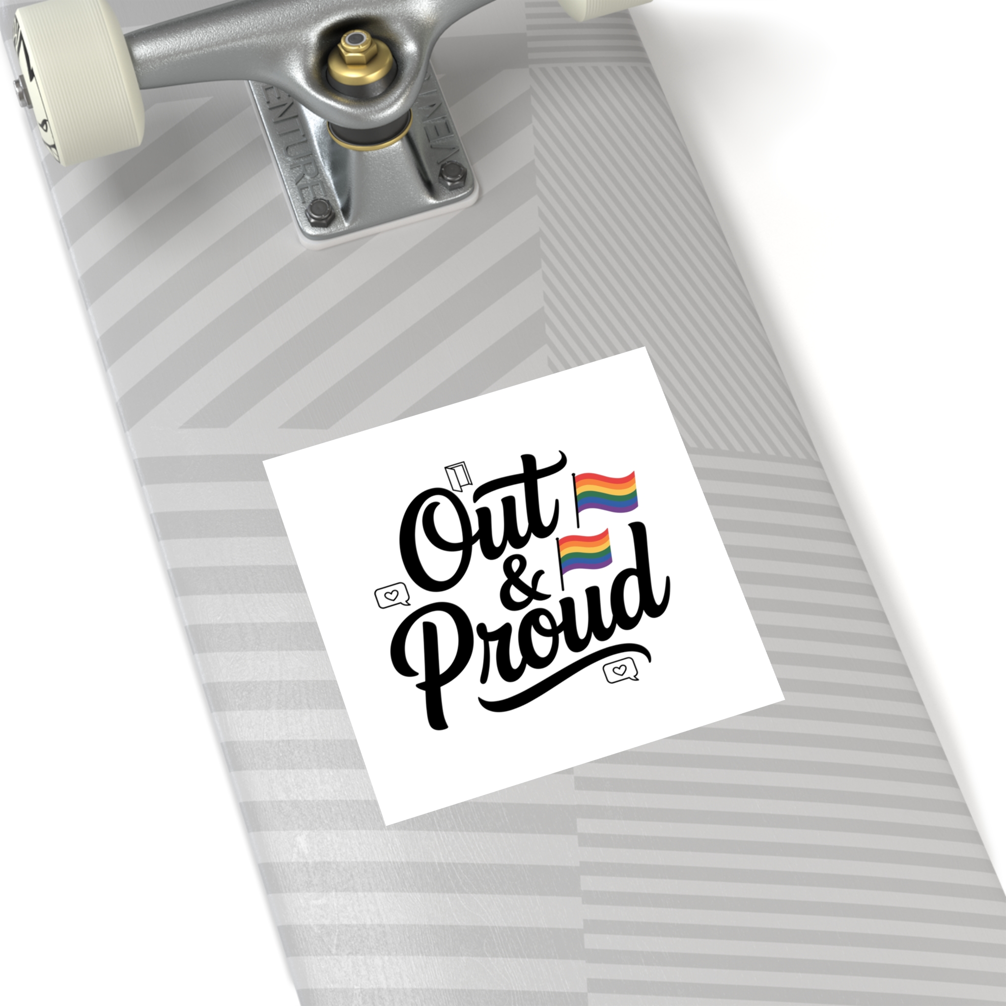 Out Proud T Shirt Design Isolated White Background1 Laminate Stickers Square - Image 44