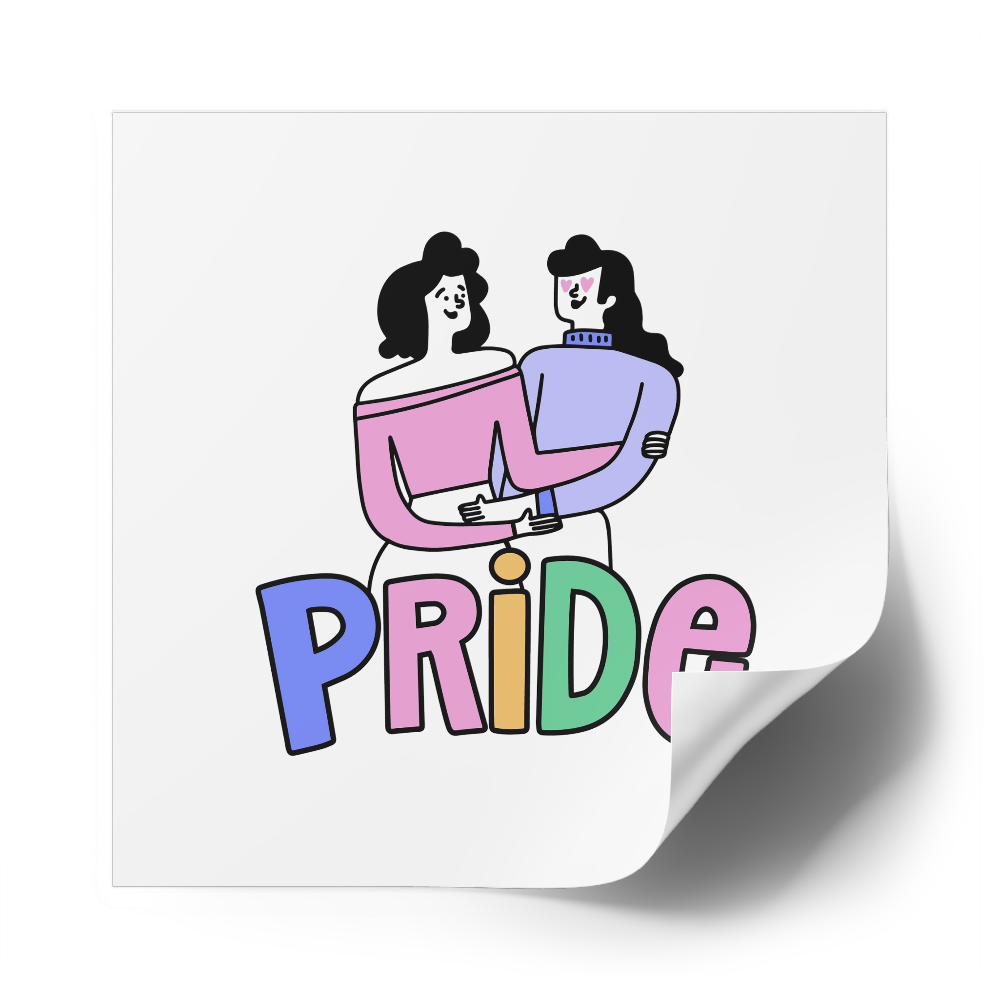Pride Day Lettering Laminate Stickers Square - Image 58