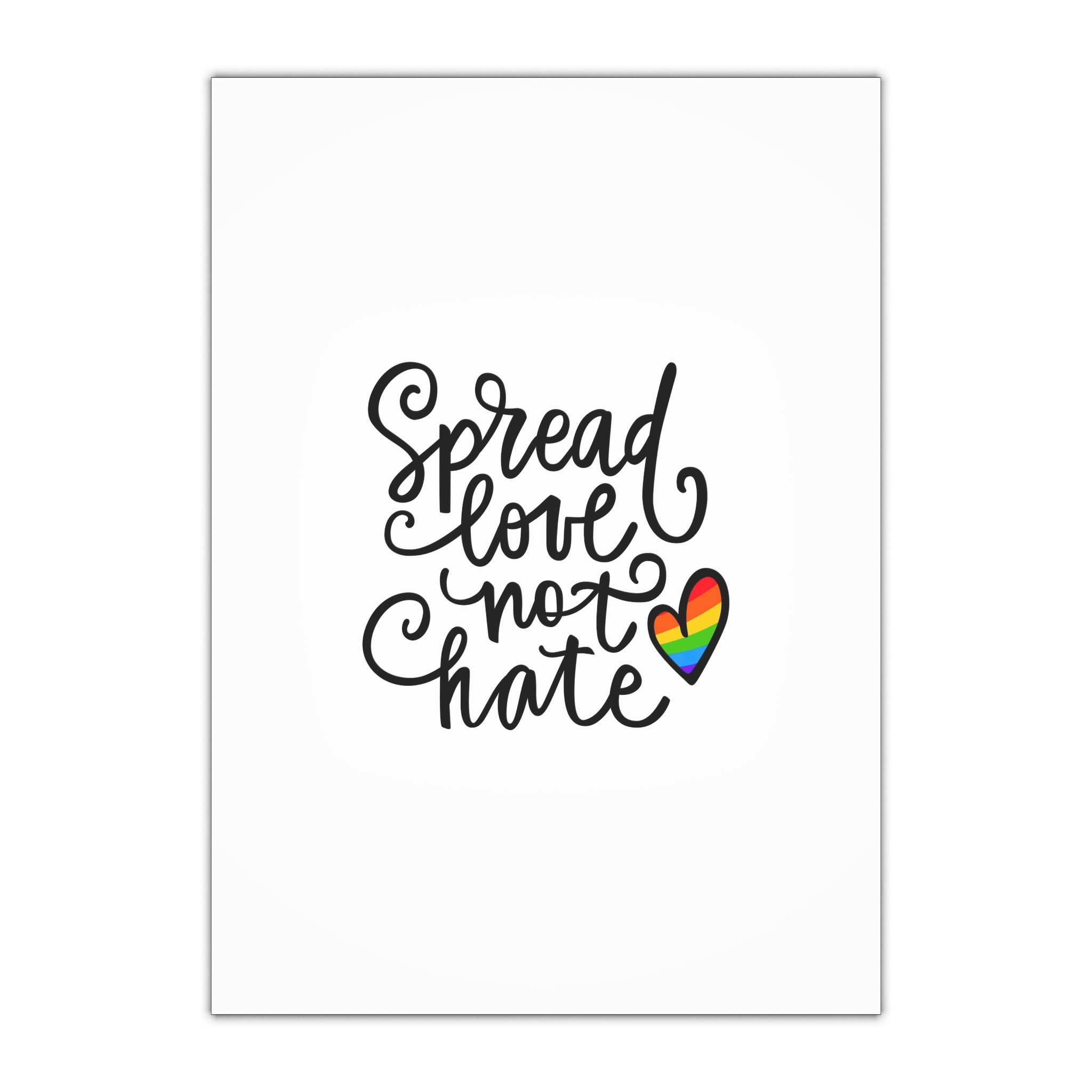 Lgbt Pride Gay Quote Rainbow Flag Heart Lgbtq Vector Quote Isolated White Background Lesbian Bisexual Transgender Concept Spread Love Hate Gift Wrapping Paper Sheets 1pc