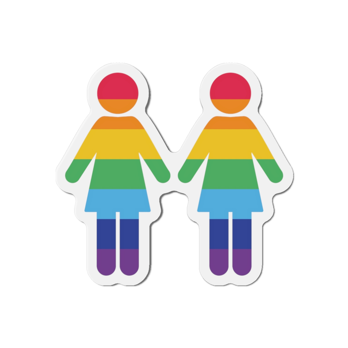 Lgbt Pride Two Lesbians Vector Icon Rainbow Colors Vector Illustration Die Cut Magnets - Image 4