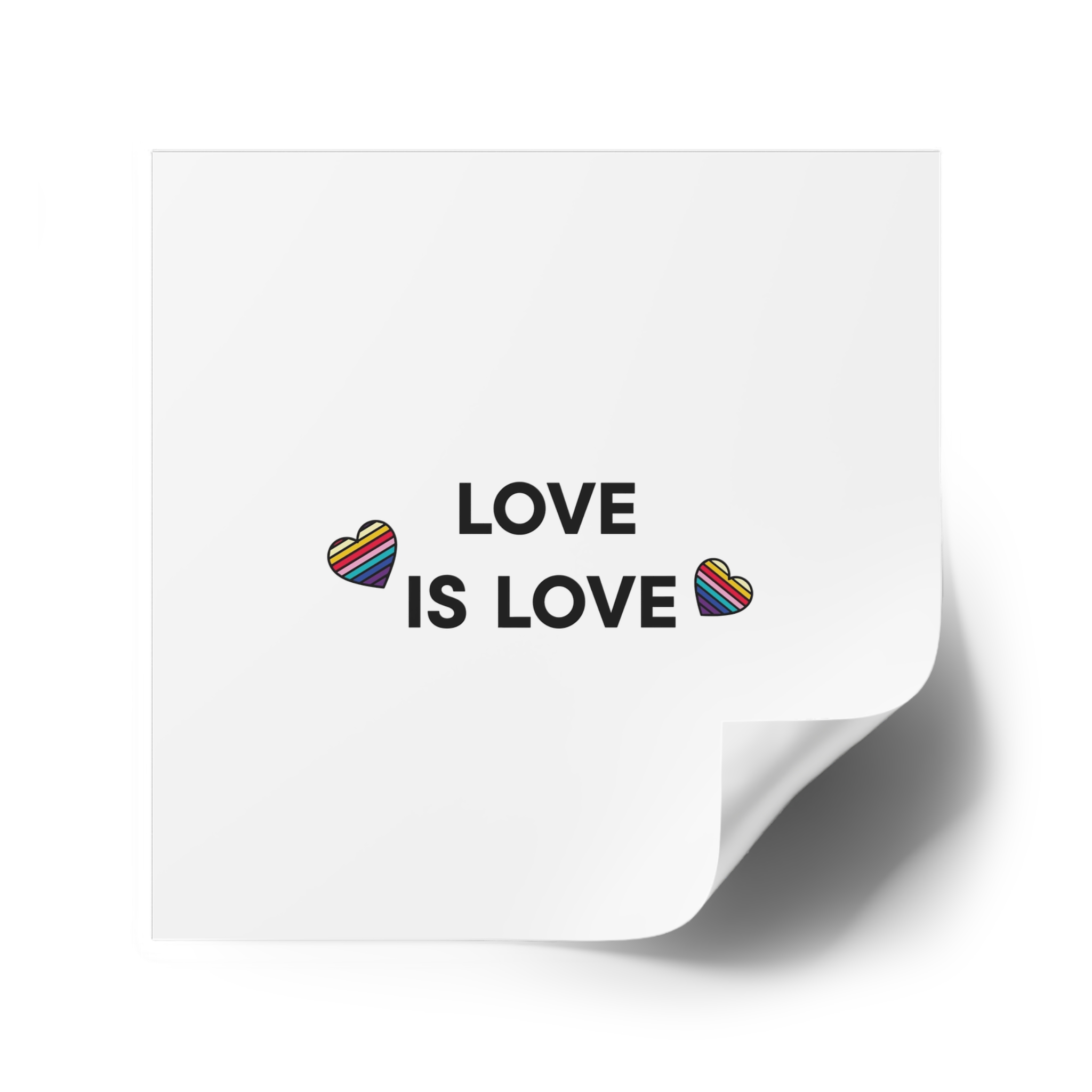 Love Is Love With Rainbow Hearts Laminate Stickers Square - Image 46