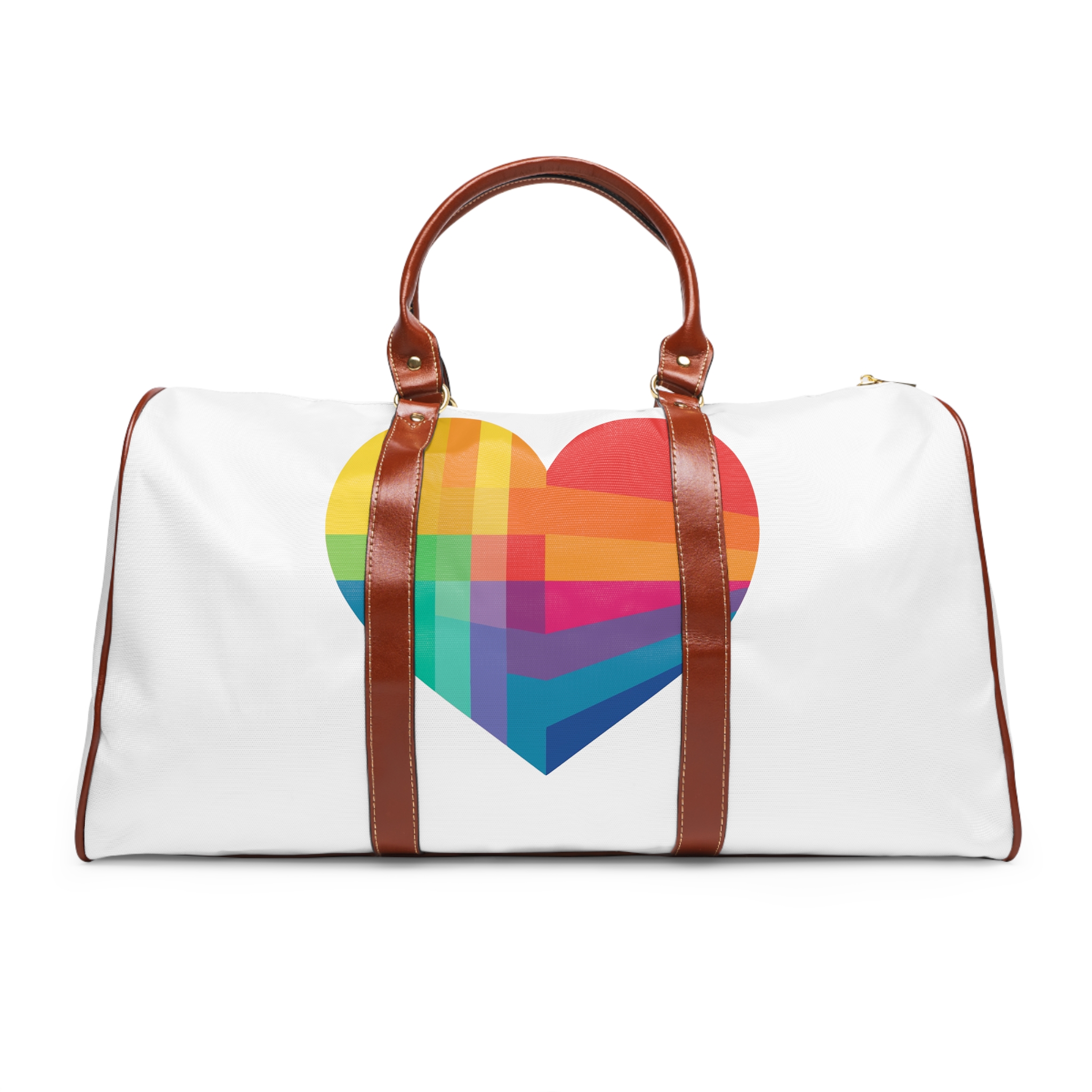 Heart Shape Rainbow Colors Waterproof Travel Bag