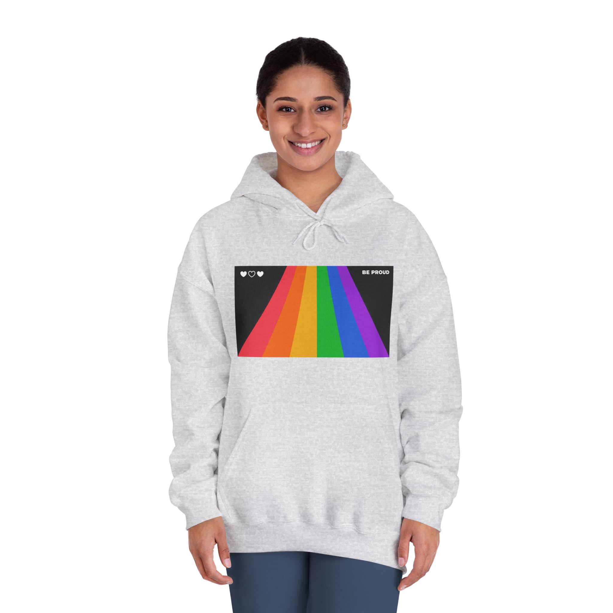 Modern Colorful Pride Zoom Background Unisex Dryblend Hooded Sweatshirt - Image 8