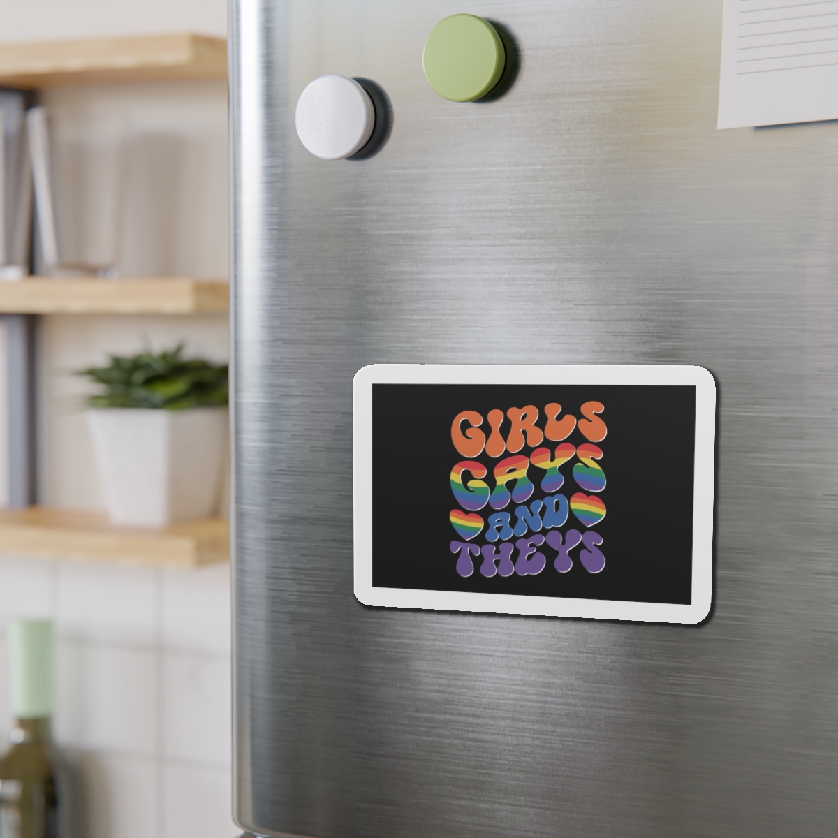 Colorful Poster With Words Girls Theyre Always Theyre Too Much Die Cut Magnets - Image 12