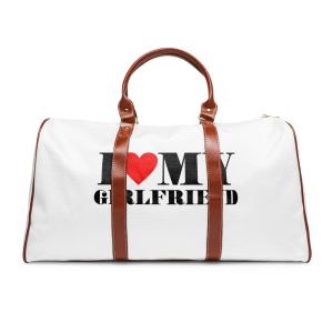 I Love My Girlfriend Typography Slogan T Shirt Printing Tee Graphic Design Vector Illustration Waterproof Travel Bag