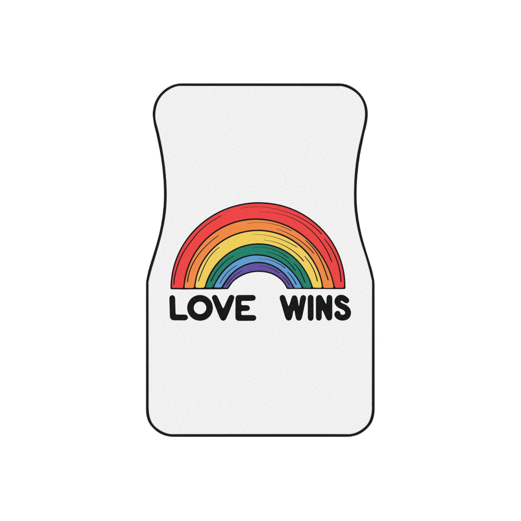 Love Wins Rainbow Pride Illustration Car Mats Set Of 4 - Image 2