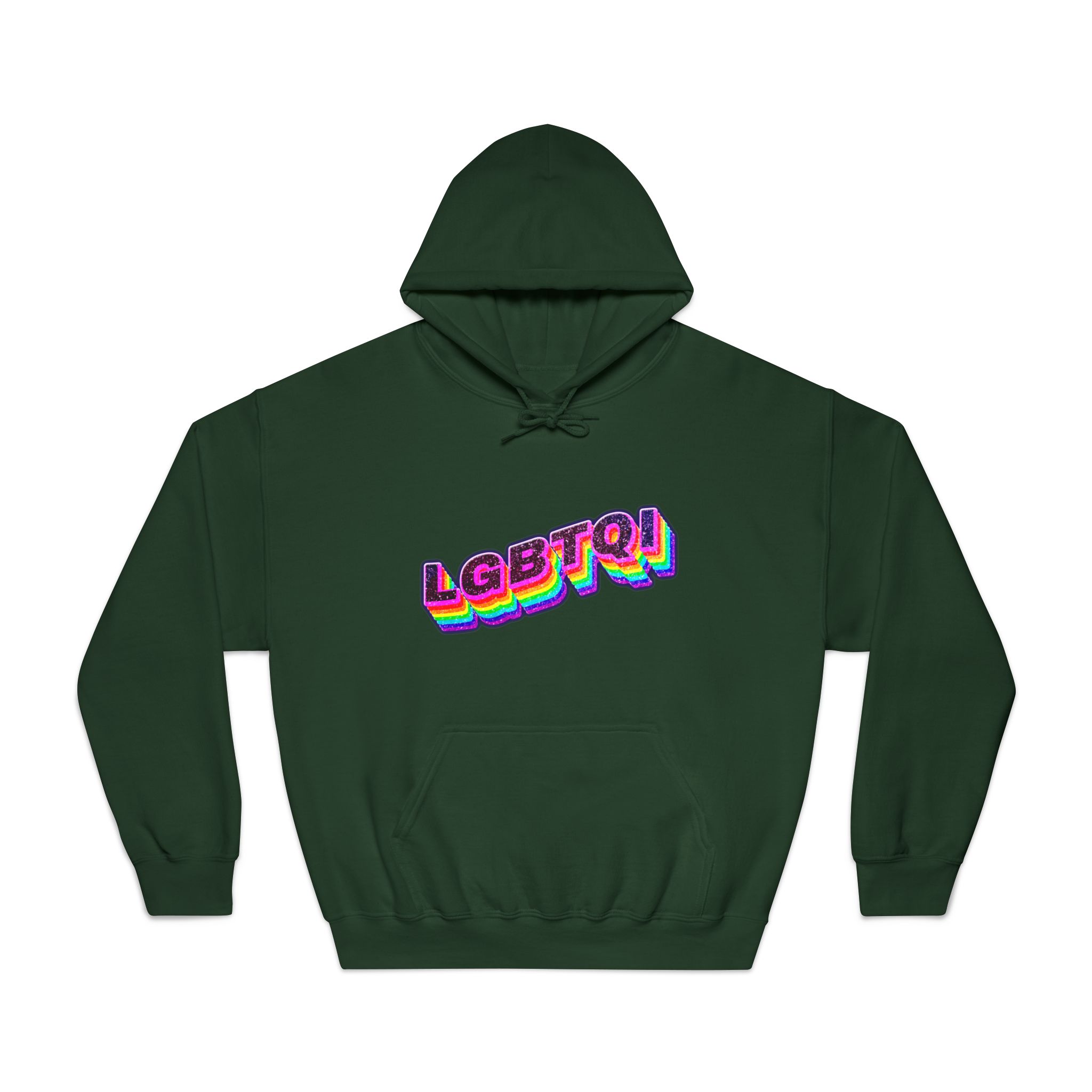 Lgbtqi 3d Word Glitch Png Unisex Dryblend Hooded Sweatshirt - Image 21
