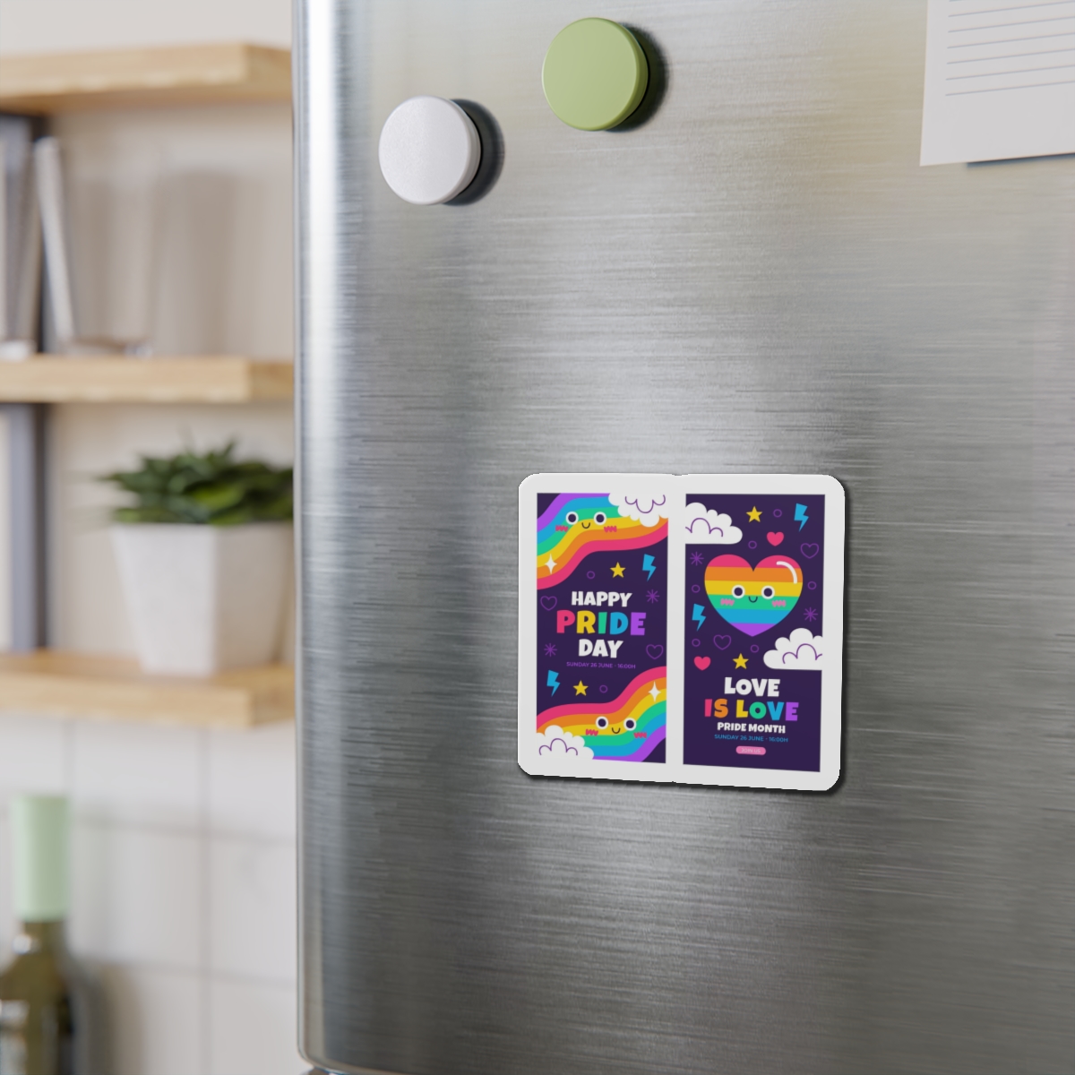 Flat Pride Month Vertical Banners Collection Die Cut Magnets - Image 9