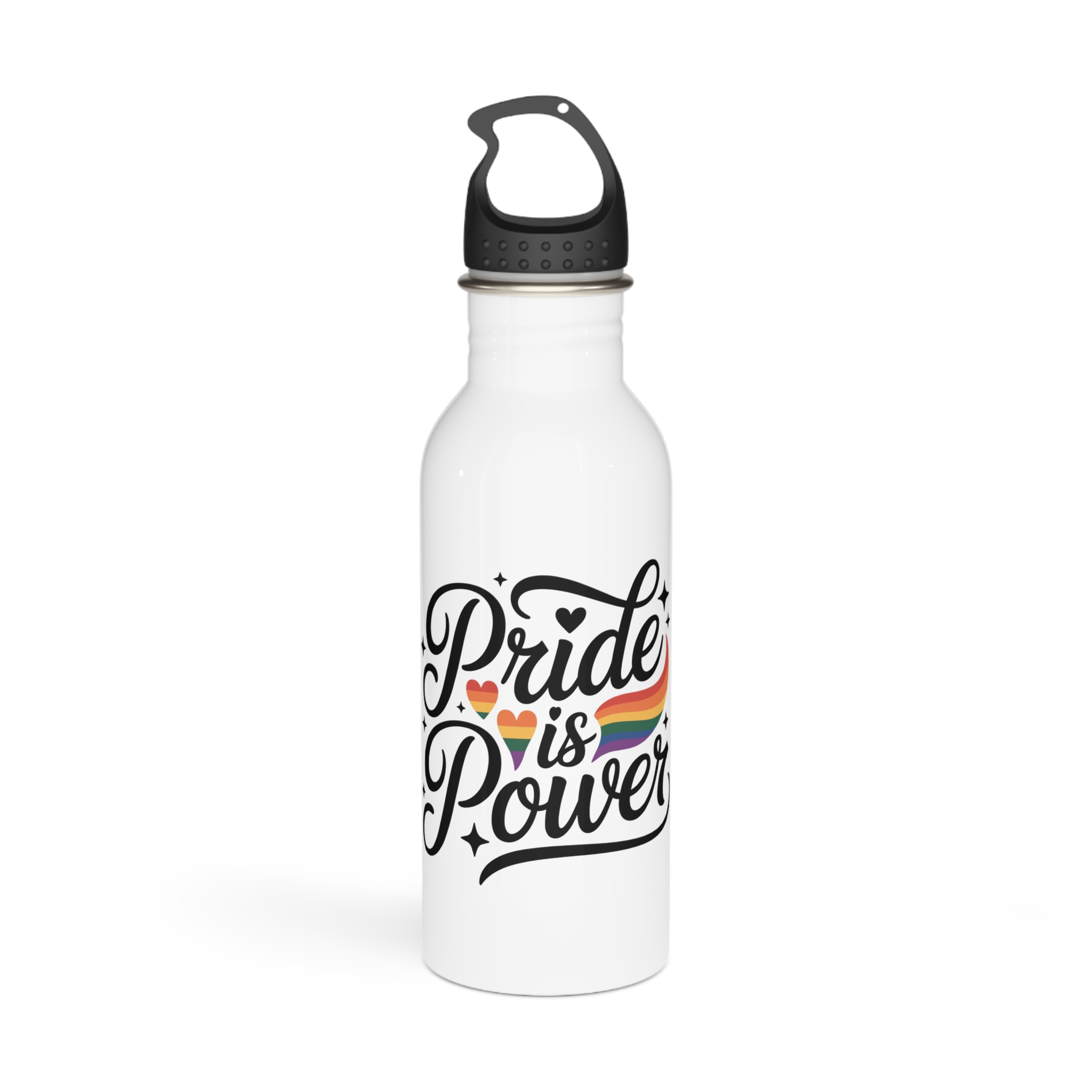 Pride Is Power T Shirt Design Isolated White Background 2 Stainless Steel Water Bottle