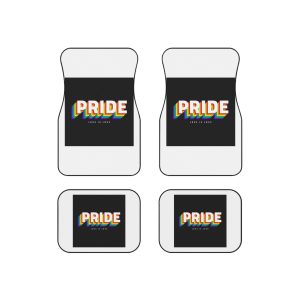 Vibrant Rainbow Pride Love Is Love Message Car Mats Set Of 4