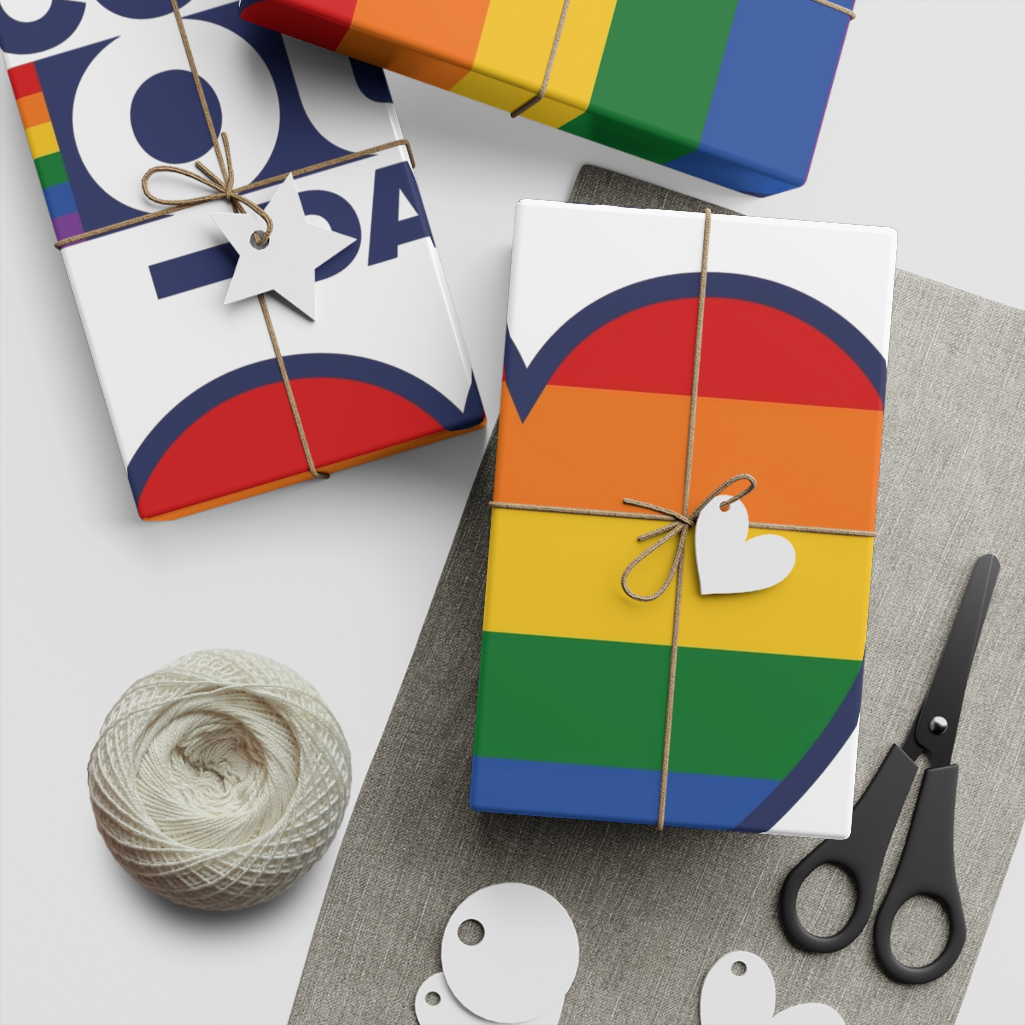 Coming Out Day Pride Month Lgbt Rainbow Flag Diversity Equality Free Love Vector Poster Gift Wrapping Paper Sheets 1pc - Image 2