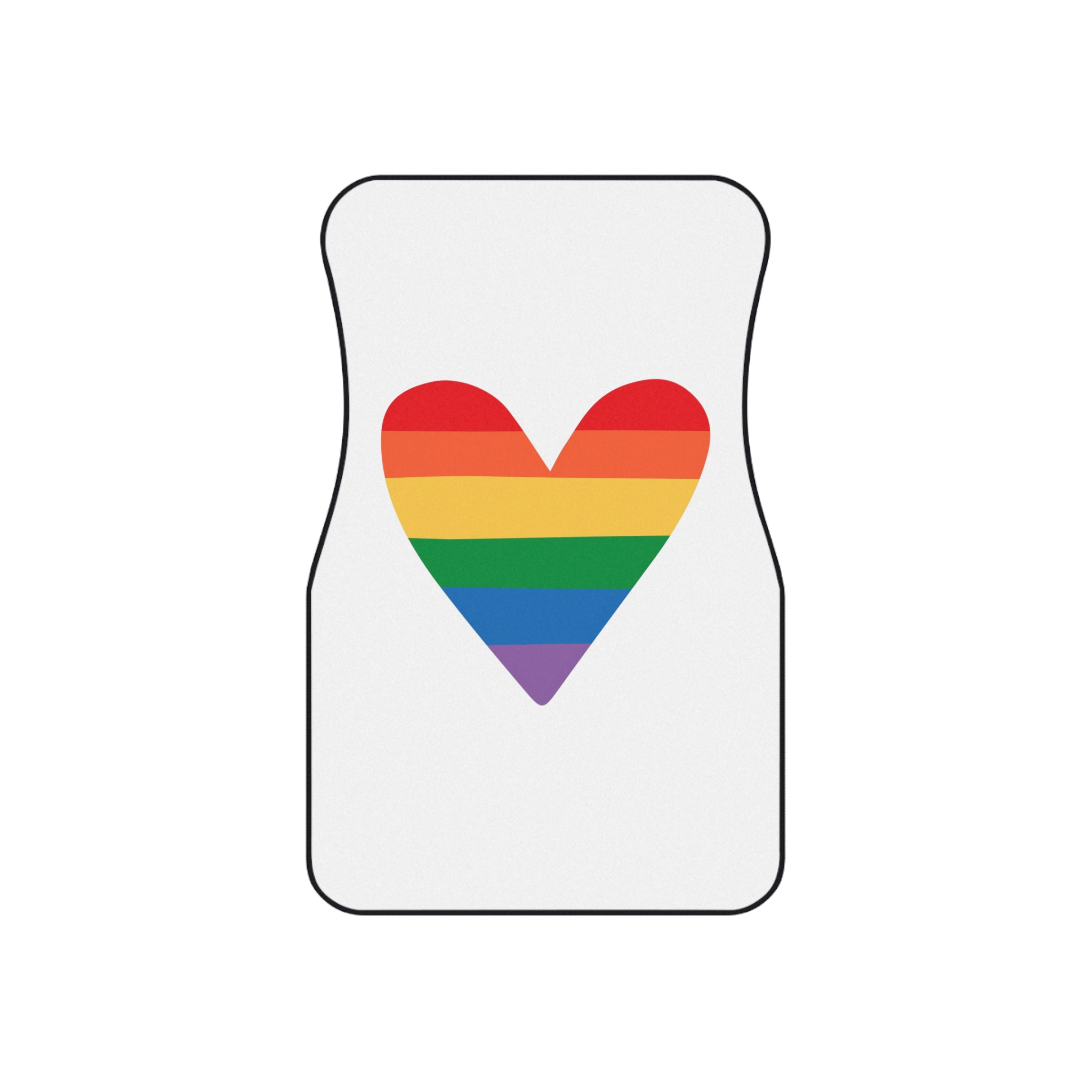 Vector Hand Drawn Lgbt Rainbow Flag Heart Car Mats Set Of 4 - Image 2