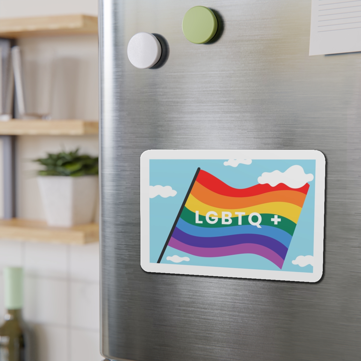 Rainbow Flag Banner Template Lgbtq Rights Die Cut Magnets - Image 15