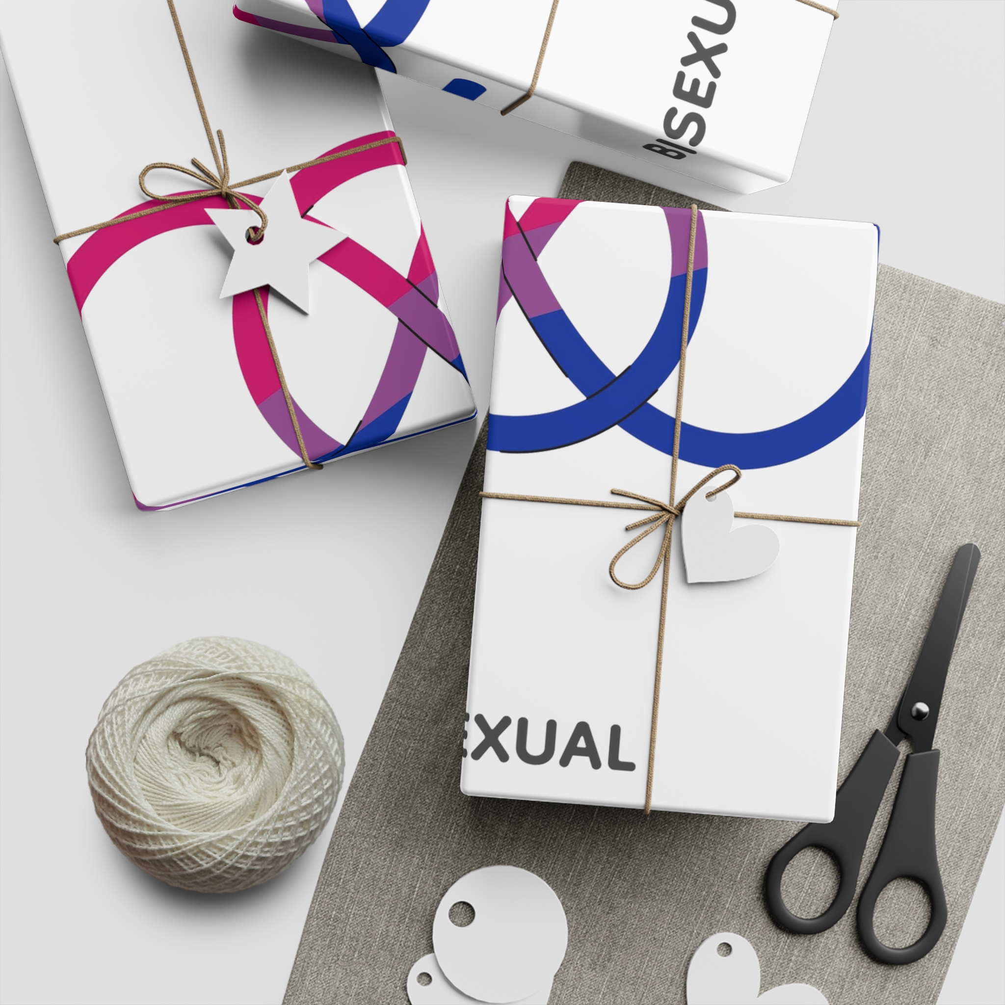 Bisexual Orientation Identity Symbol Gift Wrapping Paper Sheets 1pc - Image 2