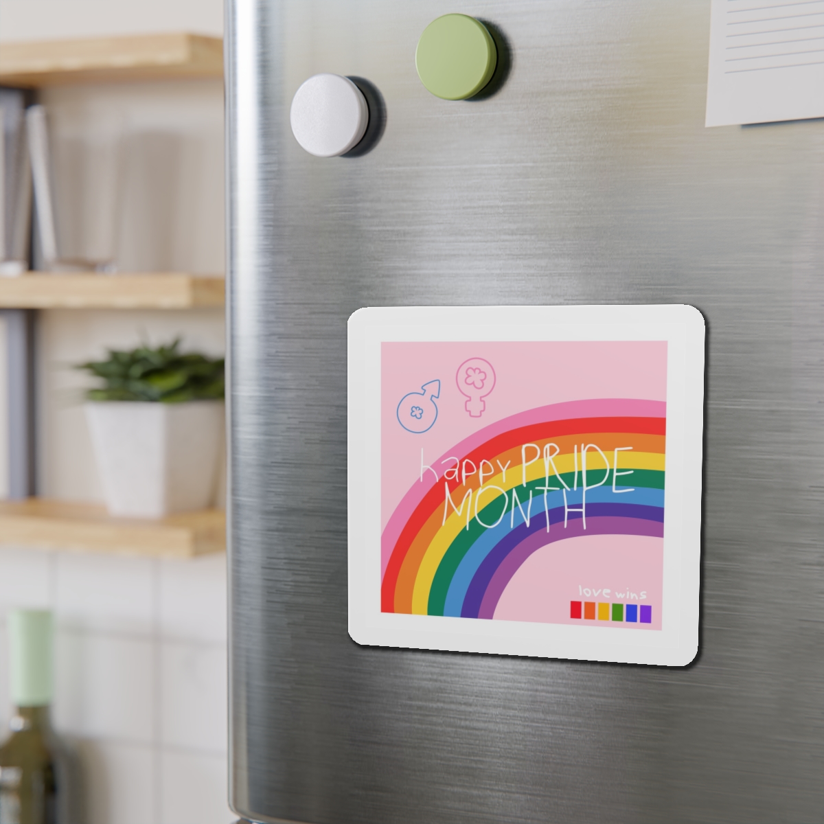 Cute Simple Banner Pride Month Symbols Pride Month With Lgbtq Flag Colours Die Cut Magnets - Image 12