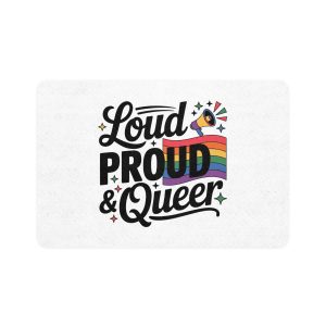 Loud Proud Queer T Shirt Design Isolated White Background2 Pet Food Mat 12x18