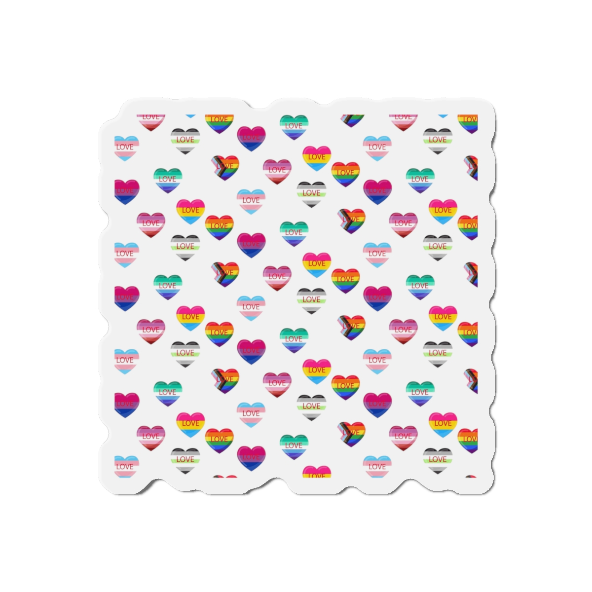 Background With Lgbt Flags Color Hearts Die Cut Magnets - Image 7