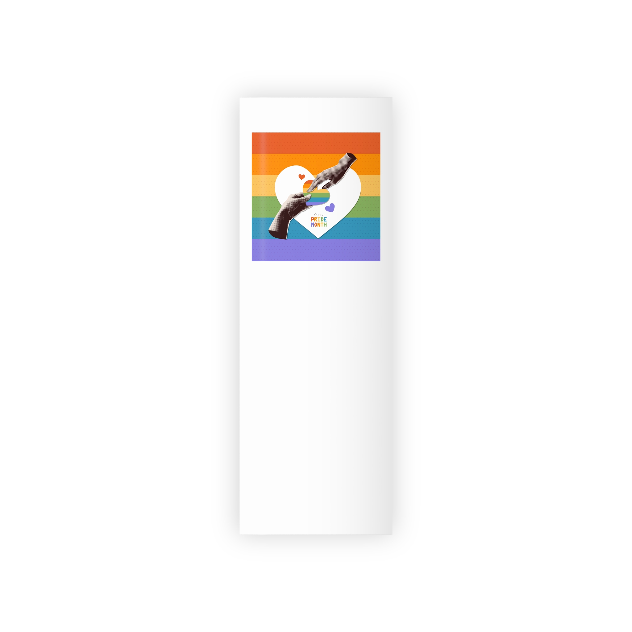 Retro Nostalgic Banner Pride Month Halftone Hands Holding Striped Heart Vintage Collage With Gift Wrapping Paper Rolls 1pc - Image 5