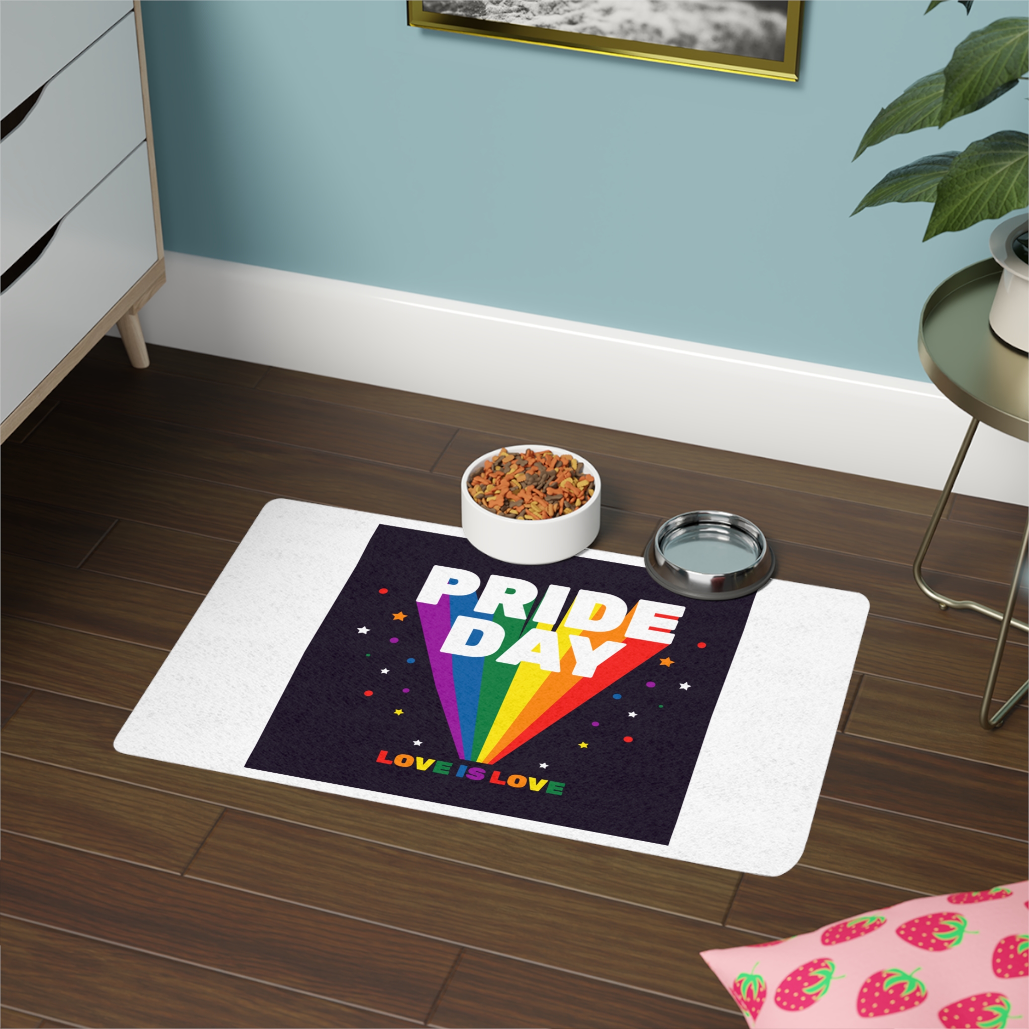 Colorful Pride Day Celebration Concept Pet Food Mat 12x18 - Image 4
