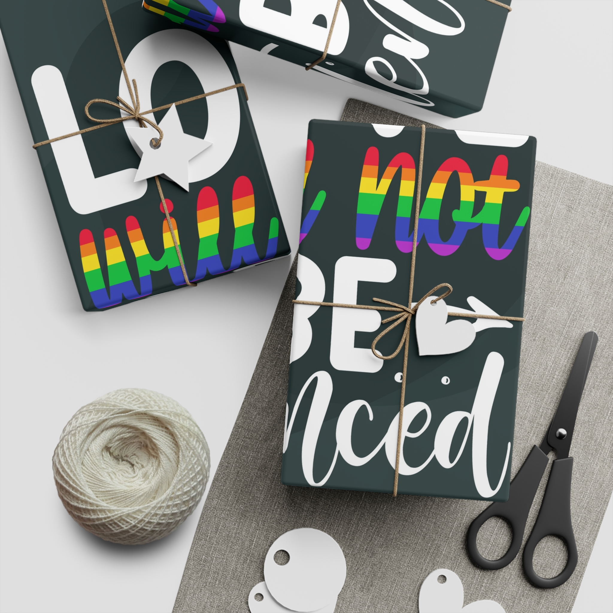 Love Will Be Silenced Premium Gay Pride Lettering Vector Design Gift Wrapping Paper Sheets 1pc - Image 2