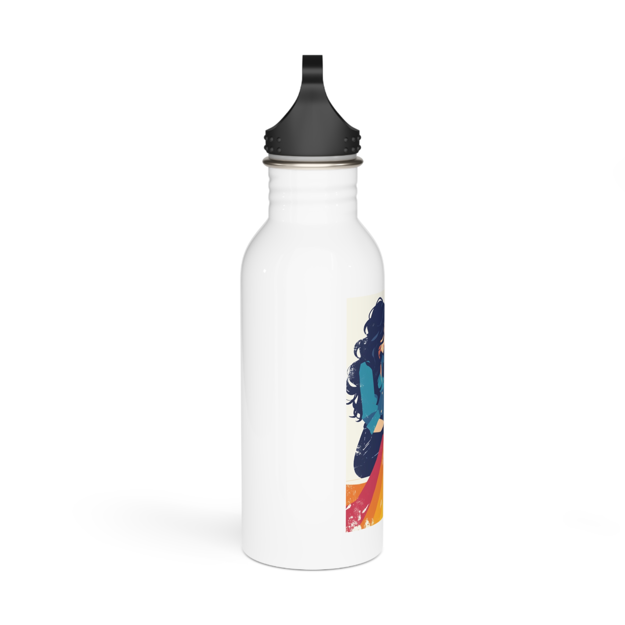 Lesbian Unity Strength Art Exhibit Sticker Stainless Steel Water Bottle - Image 2