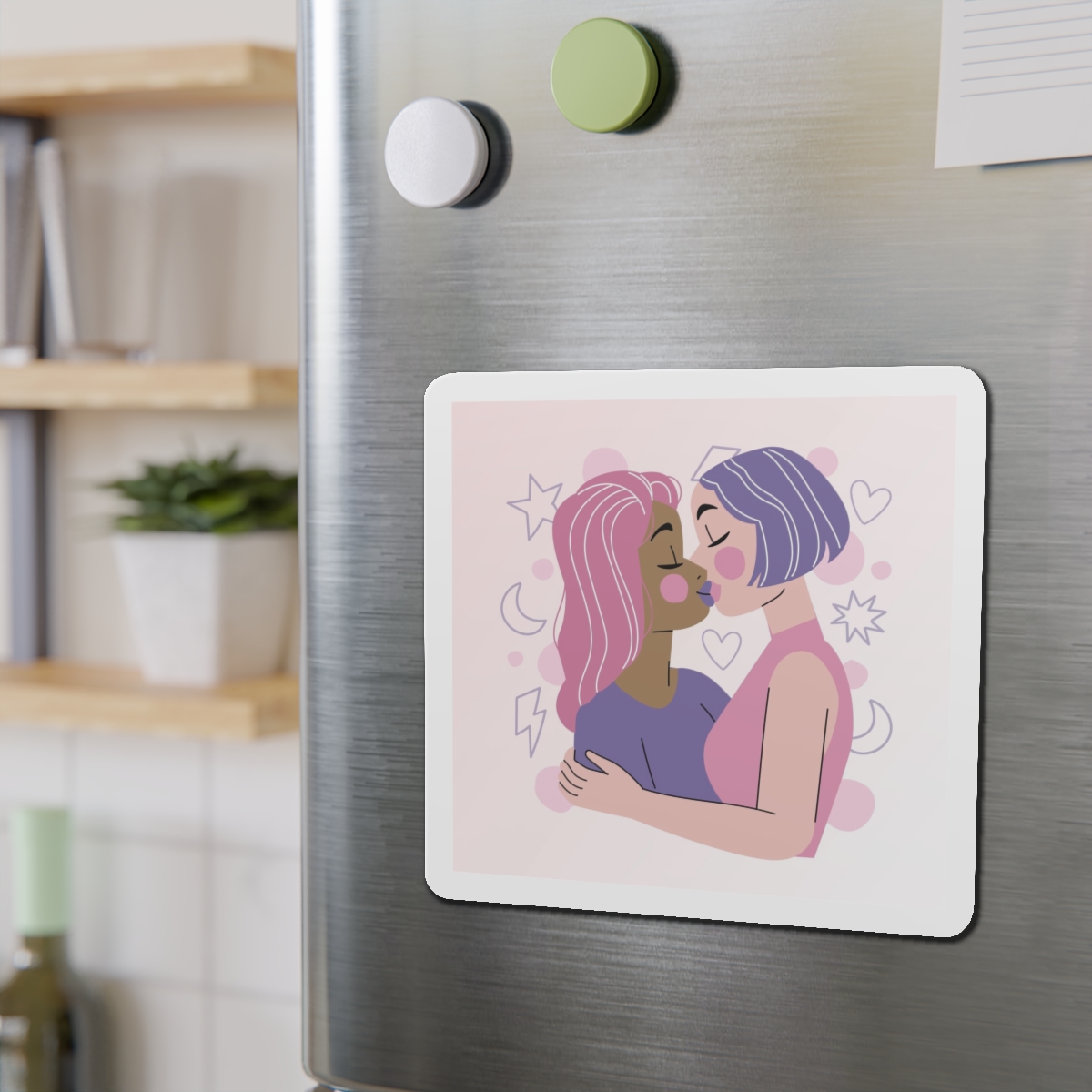Lesbian Pride Design 5F97CF Die Cut Magnets - Image 15