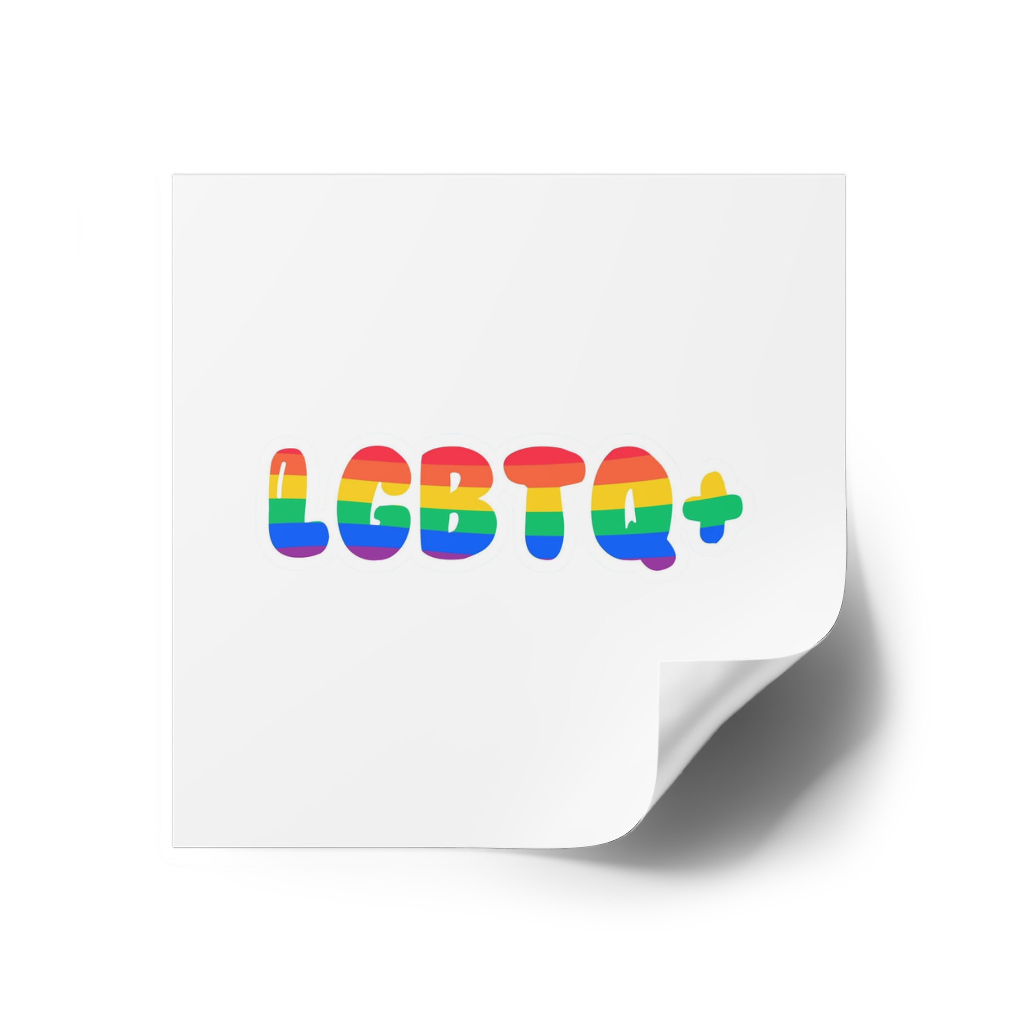 Pride Rainbow Lettering Text Writing Pattern Freedom Love Heart Homo Colors Flag Parade Lgbtq Flag W Laminate Stickers Square - Image 30