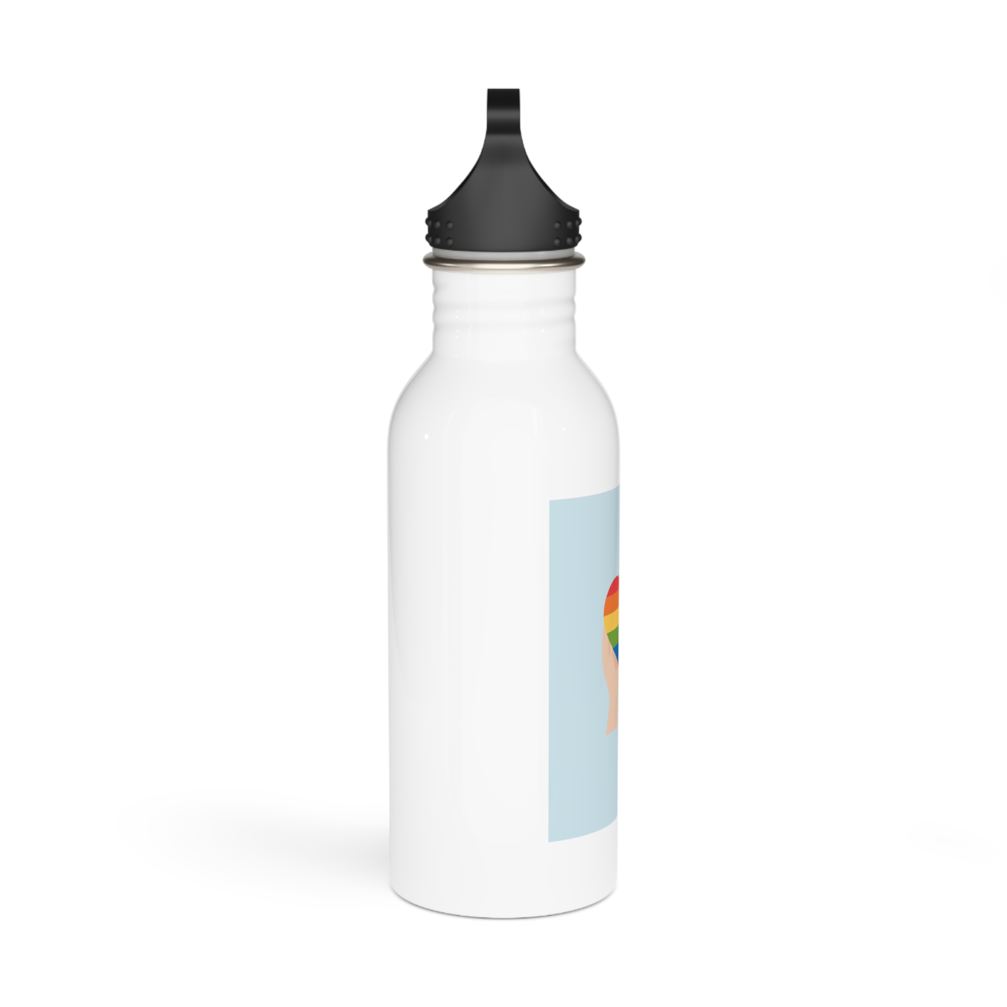 Pride Lgbt Card Support Love Poster That Says Rainbow Heart It Stainless Steel Water Bottle - Image 2