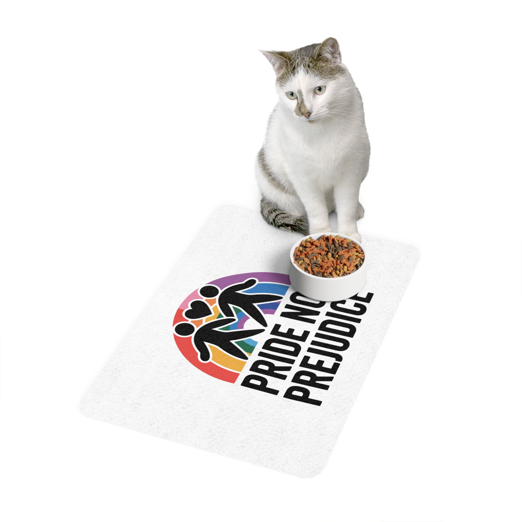 Pride Prejudice T Shirt Design Isolated White Background Pet Food Mat 12x18 - Image 3
