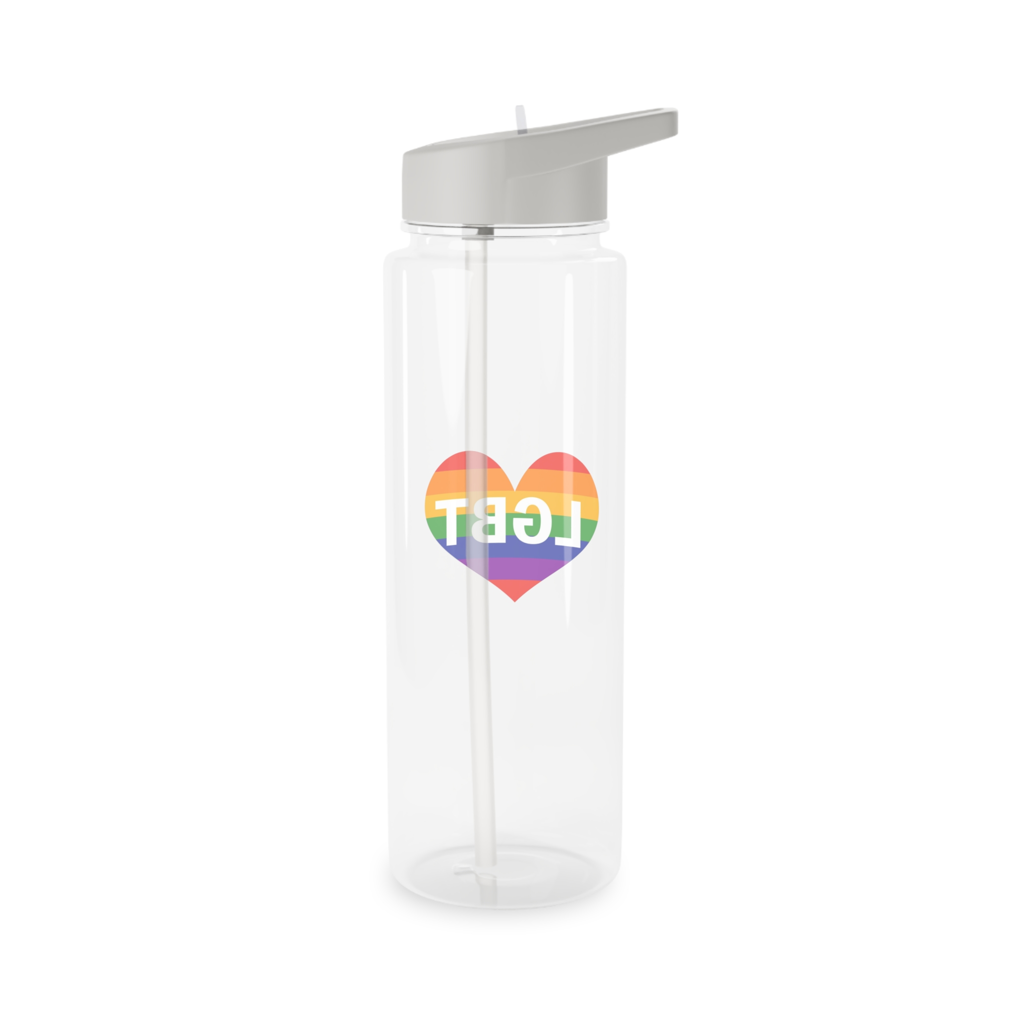 Lgbt Rainbow Colors Heart Mark Lgbt Letters Tritan Water Bottle - Image 6