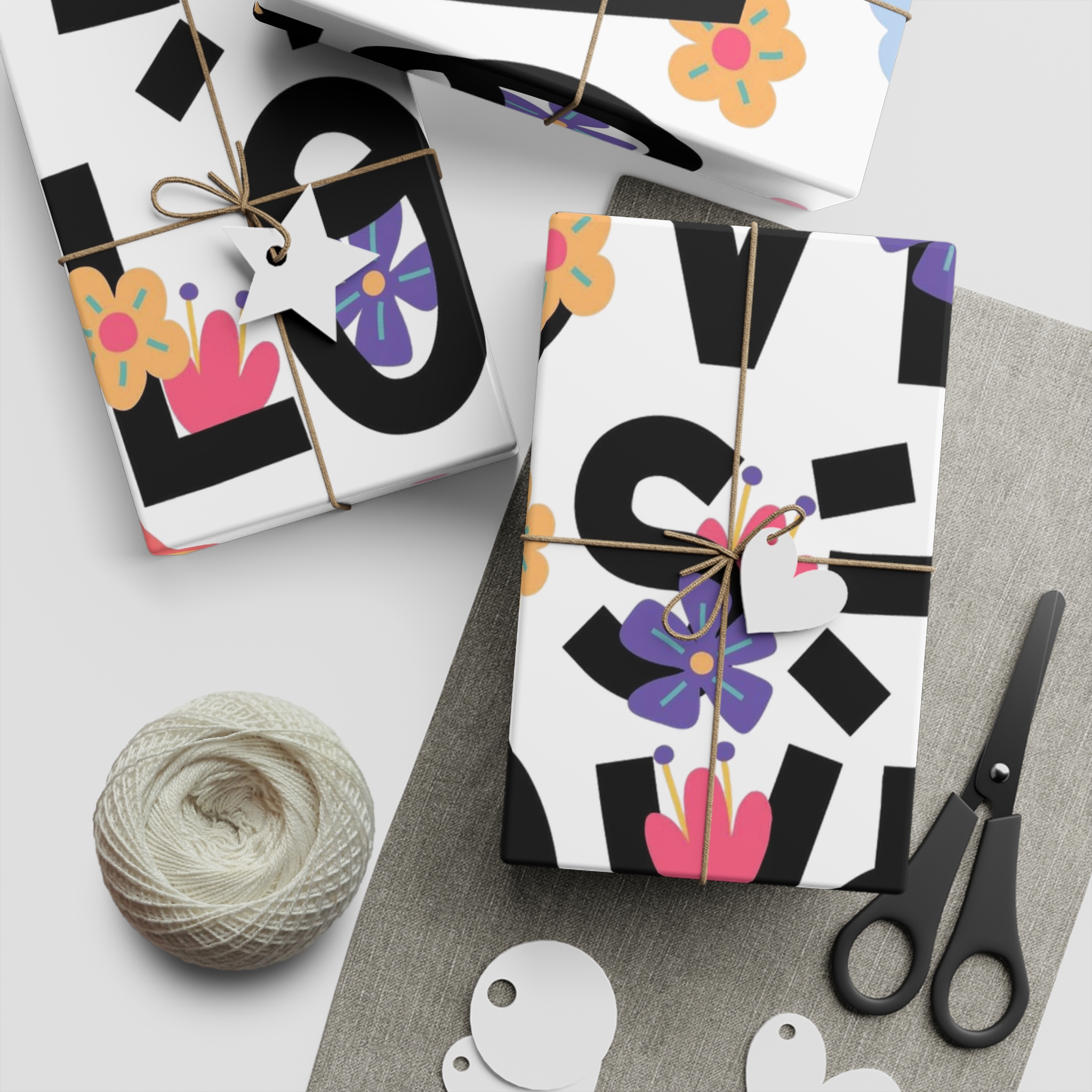 Pride Day Lettering With Rainbows Flowers Gift Wrapping Paper Sheets 1pc - Image 5