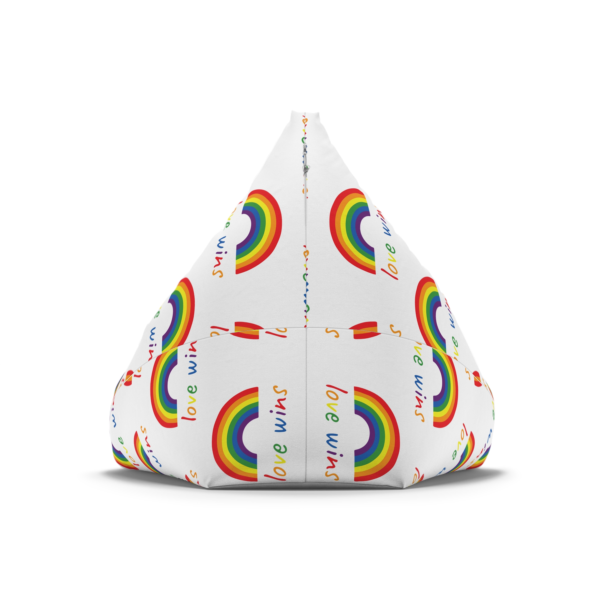 Colorful Rainbow Shape Bisexual Pride Flag Happy Pride Day Lgbtqia Community Pride Month Vector Hand Drawn Doodle Posters Stickers Logo Cards(1) Bean Bag Chair Cover - Image 6