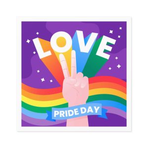 Pride Day Event Message Design Laminate Stickers Square