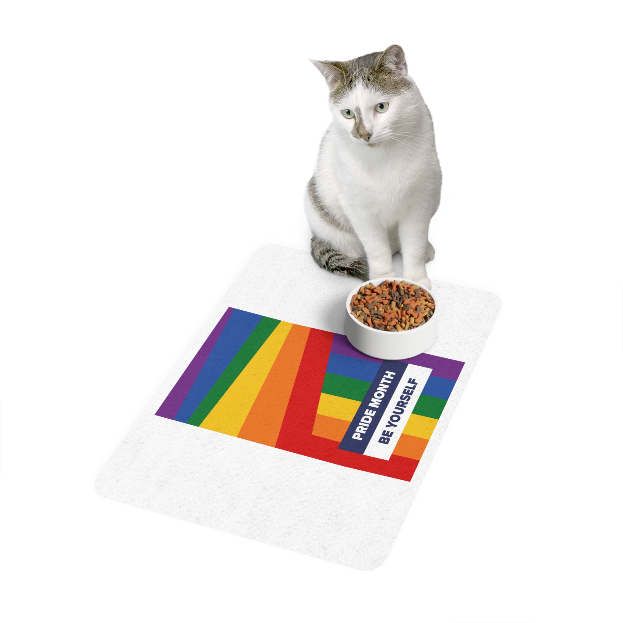 Lgbt Pride Month June Lesbian Gay Bisexual Transgender Lgbtq Flag Rainbow Vector(2)2 Pet Food Mat 12x18 - Image 3