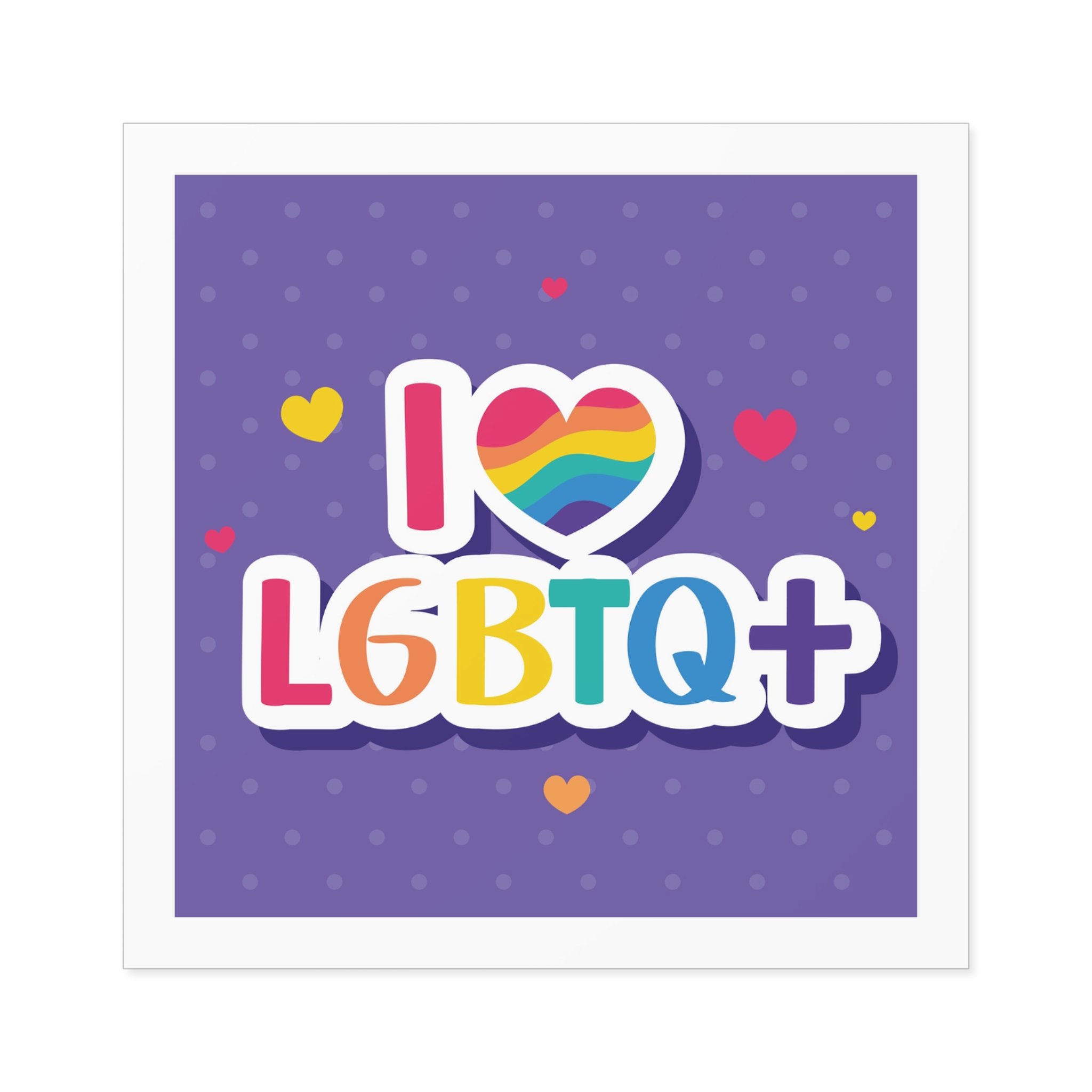 I Love Lgtbi Lettering Laminate Stickers Square - Image 45