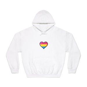 Pansexual Pride Flag Heart Shape Vector Illustration Unisex Dryblend Hooded Sweatshirt
