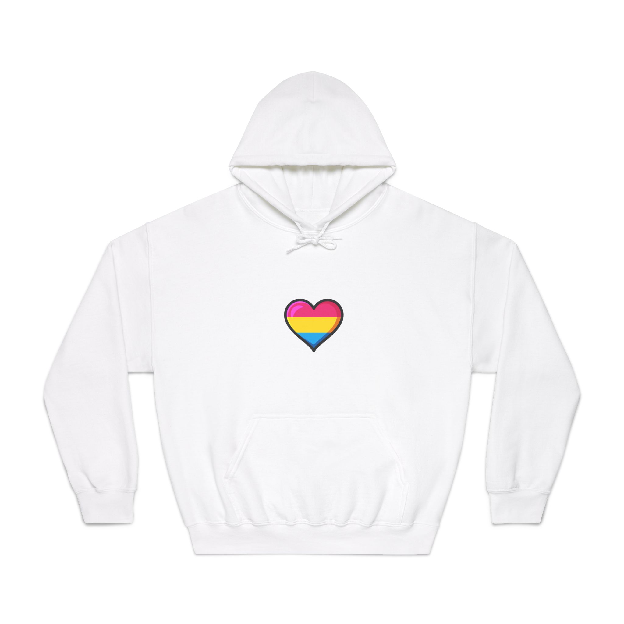Pansexual Pride Flag Heart Shape Vector Illustration Unisex Dryblend Hooded Sweatshirt