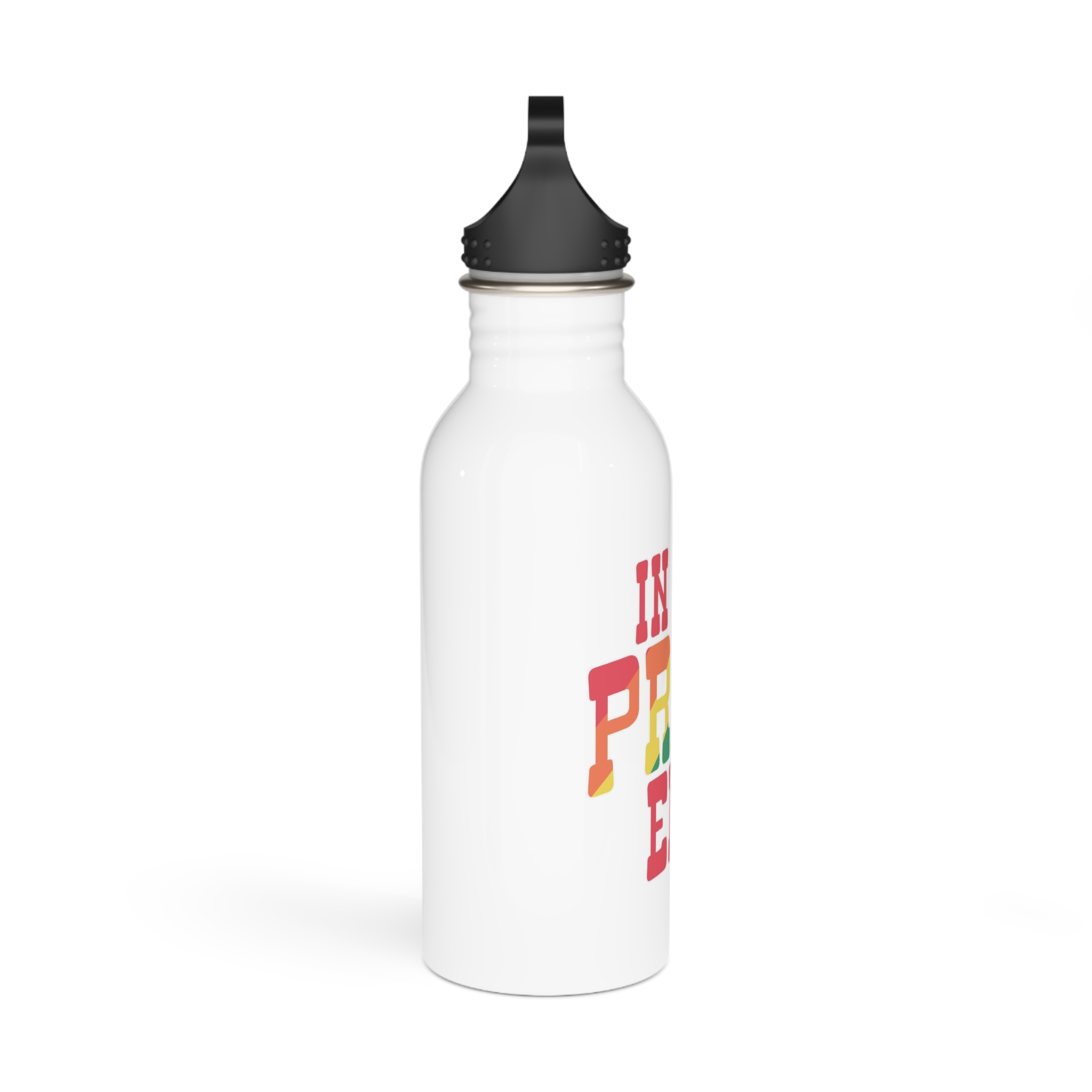 Black Shirt With Words My Rainbow Stainless Steel Water Bottle - Image 2