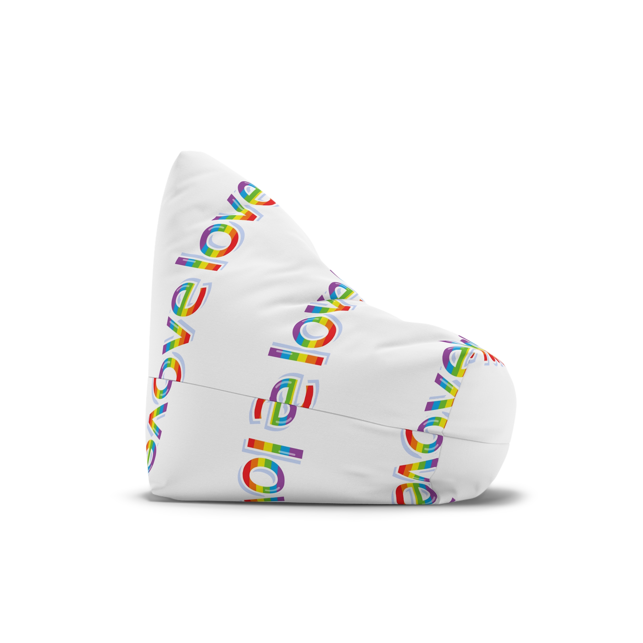 Word Love Rainbow Beautiful Letters Sticker Word Love Light Background Bean Bag Chair Cover - Image 3