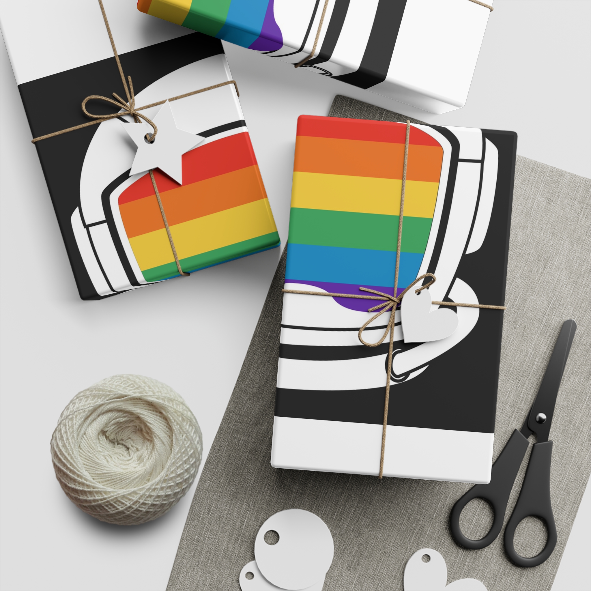 Astronaut Helmet Pride Gay Lgbt Gift Wrapping Paper Sheets 1pc - Image 2