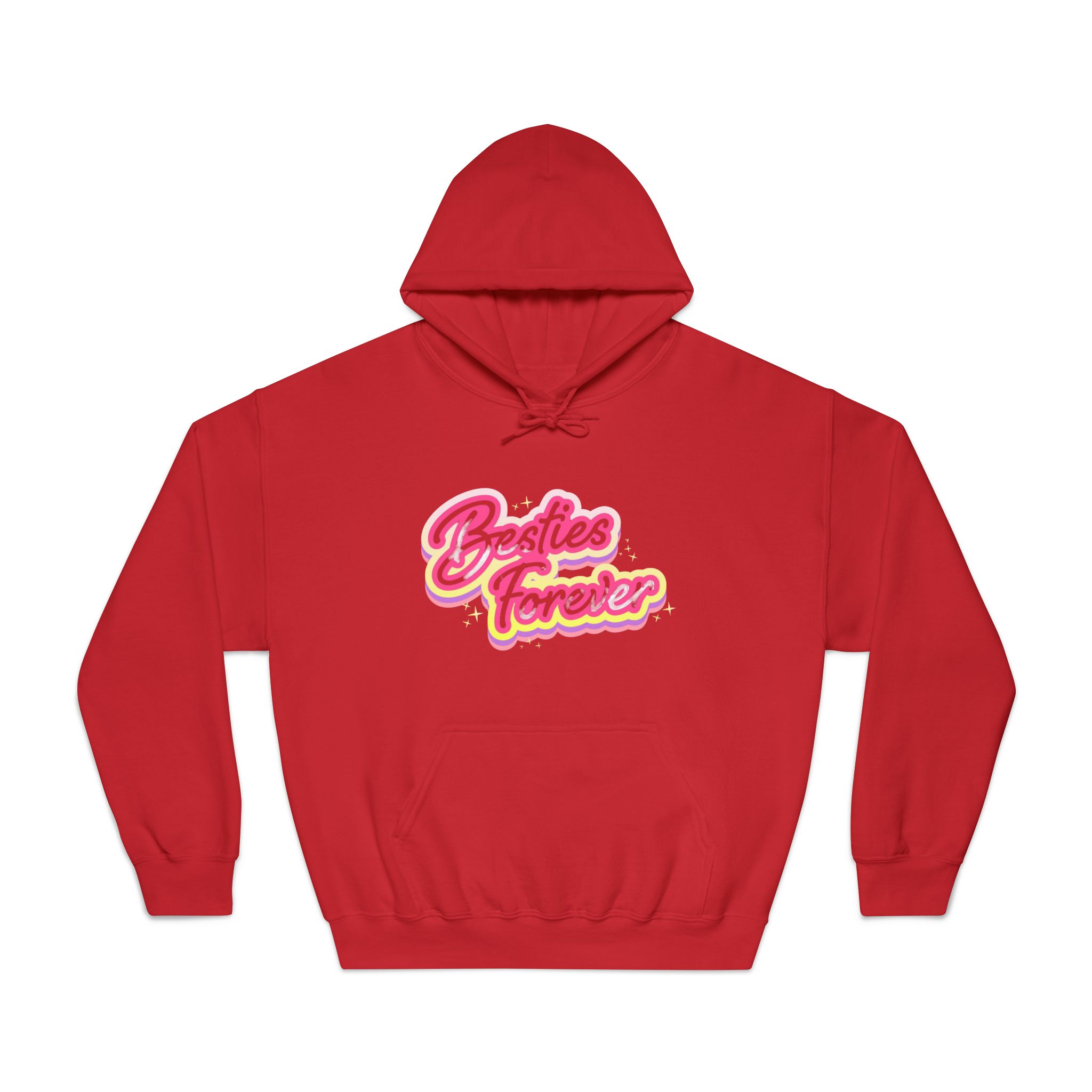 Pink Besties Forever Lettering Logo Unisex Dryblend Hooded Sweatshirt - Image 33