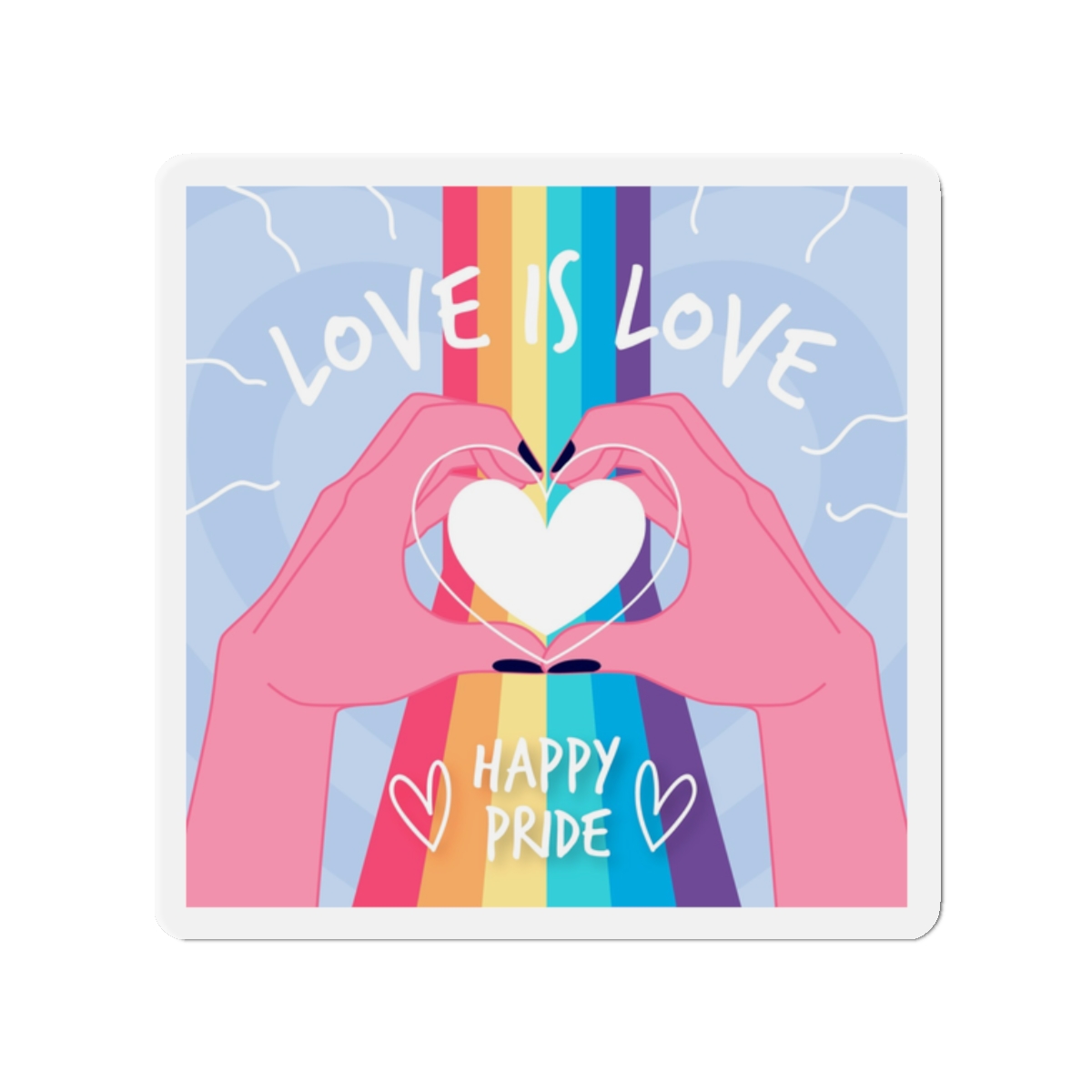 Pride Day Celebration Design Die Cut Magnets