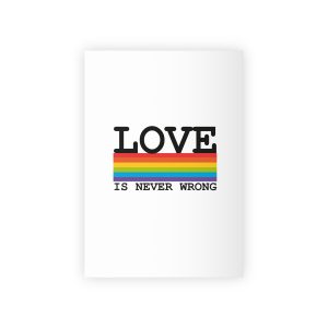 Lgbt Flag Rainbow With Lettering Love Is Never Wrong Lgbt Pride Month Gift Wrapping Paper Rolls 1pc