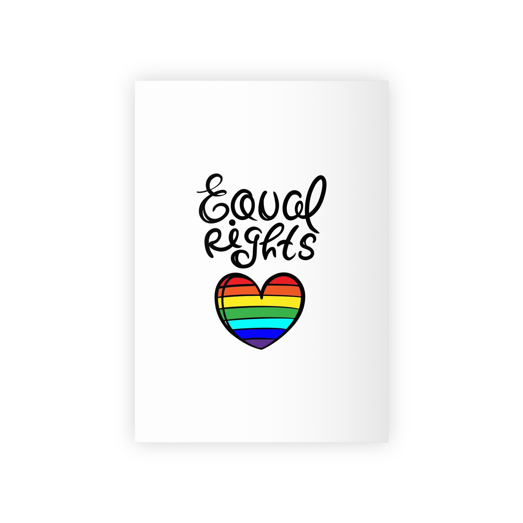 Equal Right Handwritten Text Heart Rainbow Motto Vector Print Gift Wrapping Paper Rolls 1pc